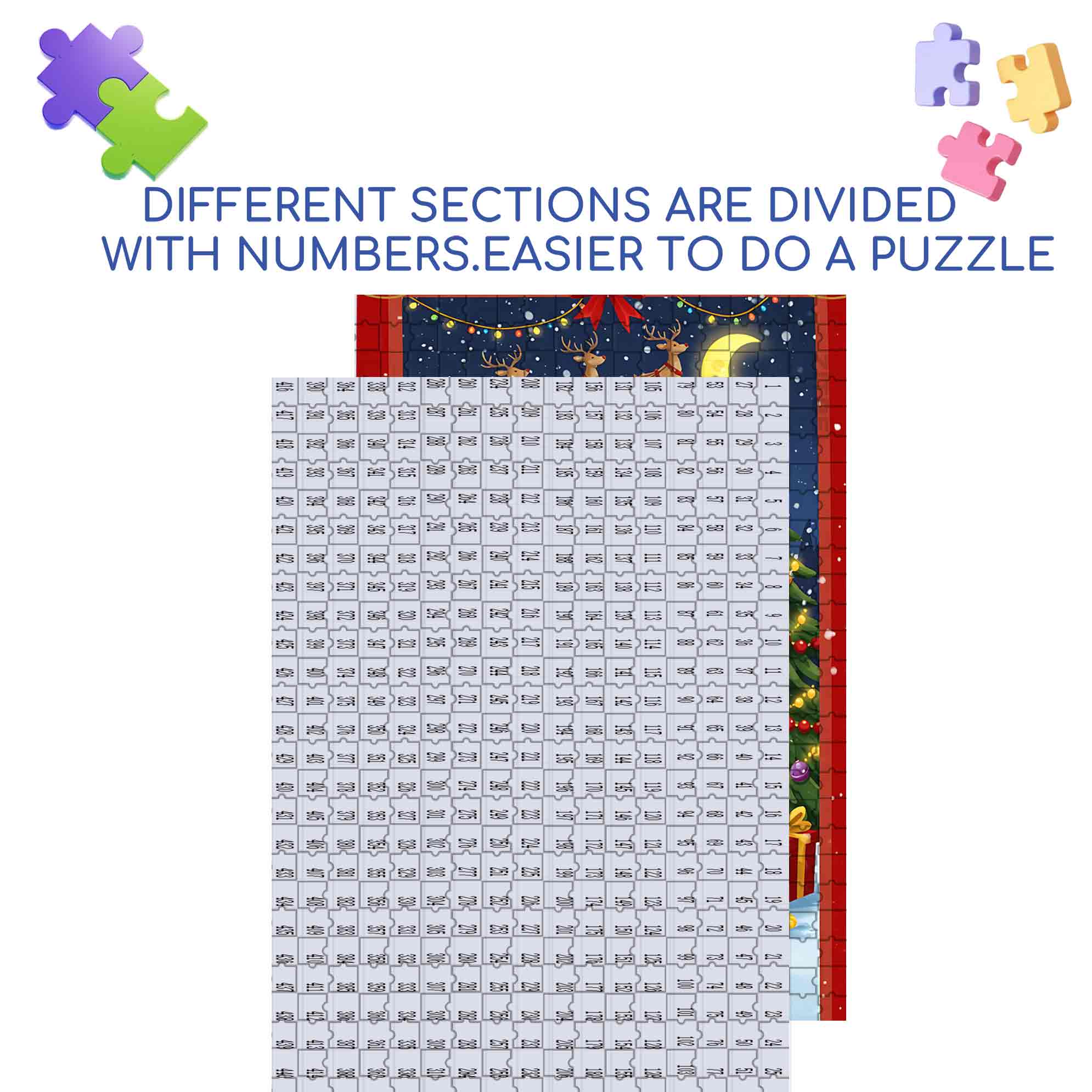 Christmas Card 500pcs/1000pcs Jigsaw Puzzle, Scratch-Resistant, Paper Material, Interactive Family Game & Brain-Boosting DIY Decor, Perfect for Halloween, Christmas & New Year Gifts, Family Puzzle Game