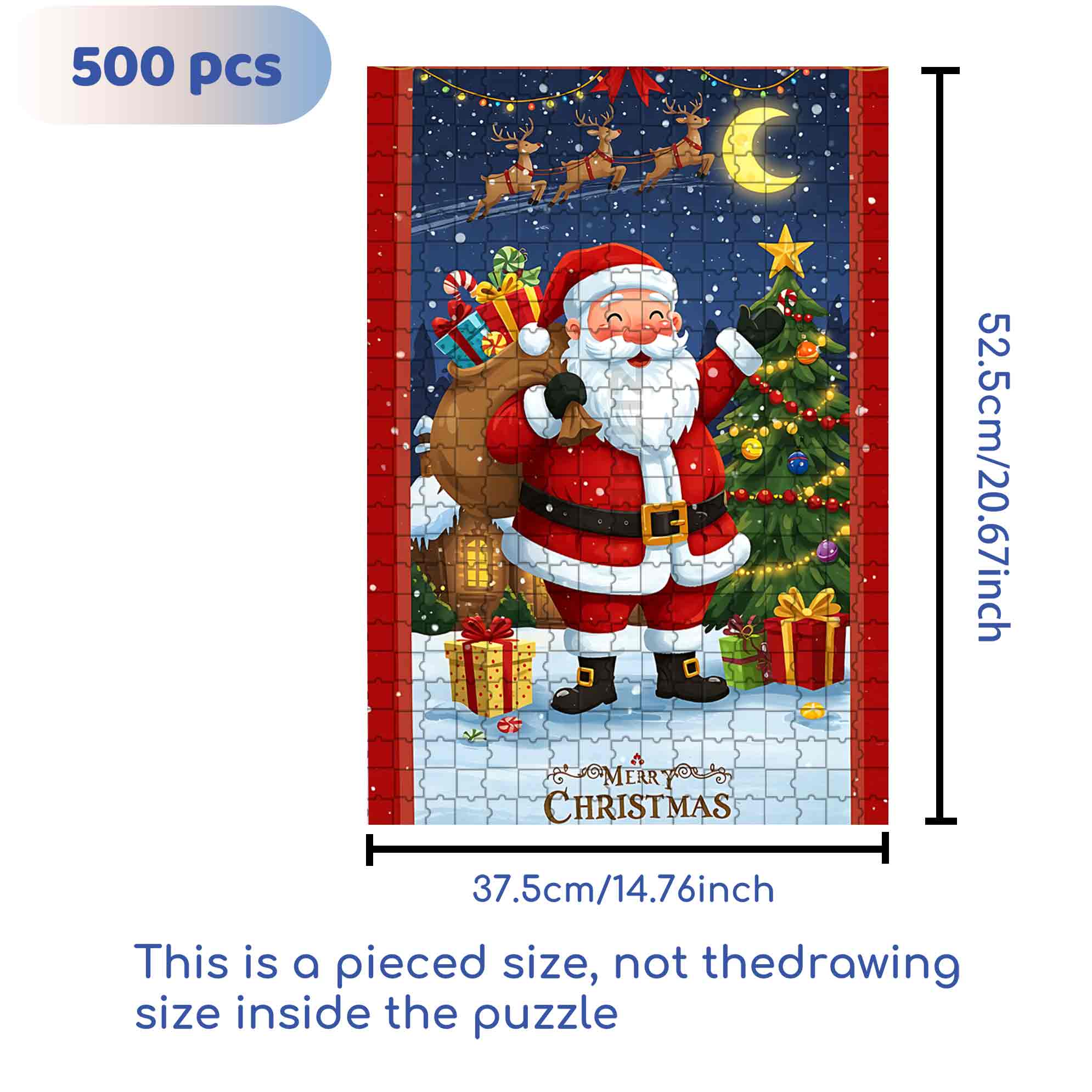 Christmas Card 500pcs/1000pcs Jigsaw Puzzle, Scratch-Resistant, Paper Material, Interactive Family Game & Brain-Boosting DIY Decor, Perfect for Halloween, Christmas & New Year Gifts, Family Puzzle Game