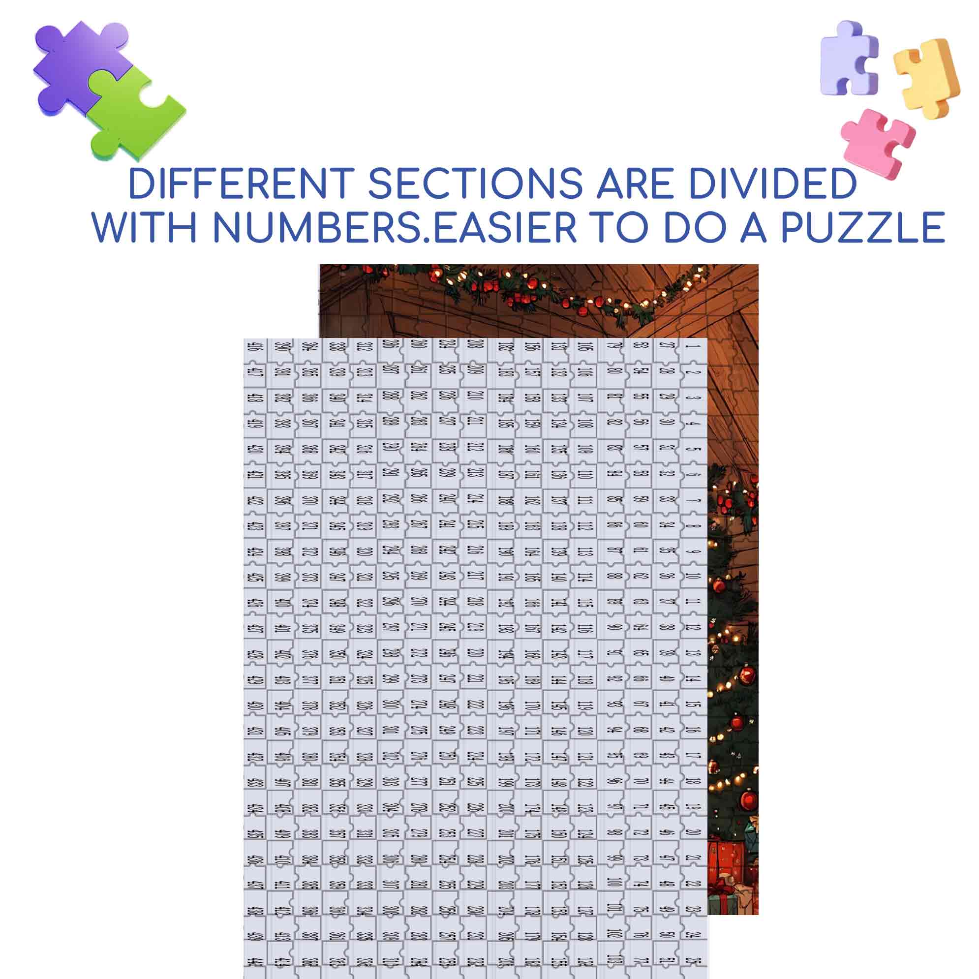 Christmas Decorations 500pcs/1000pcs Jigsaw Puzzle, Scratch-Resistant, Paper Material, Interactive Family Game & Brain-Boosting DIY Decor, Perfect for Halloween, Christmas & New Year Gifts, Family Puzzle Game