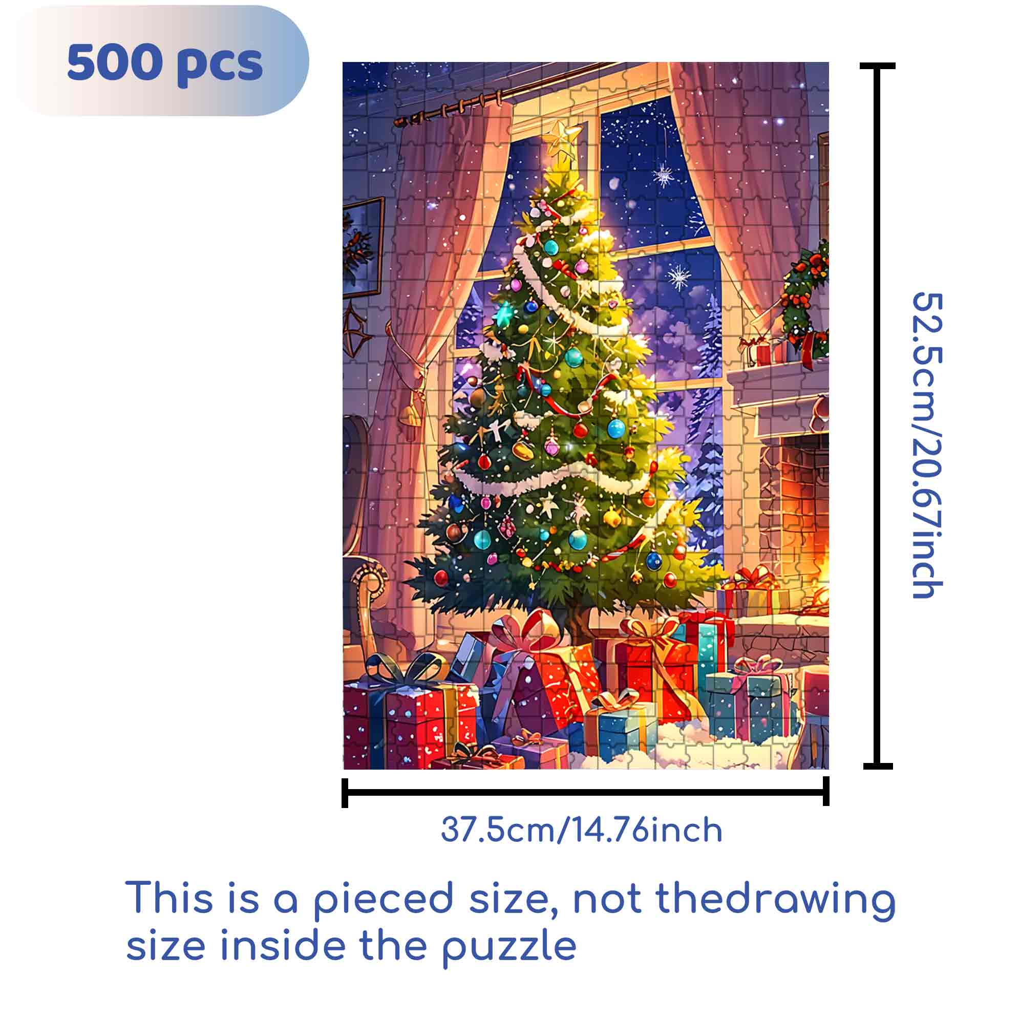 Christmas Phone Tree 500pcs/1000pcs Jigsaw Puzzle, Scratch-Resistant, Paper Material, Interactive Family Game & Brain-Boosting DIY Decor, Perfect for Halloween, Christmas & New Year Gifts, Family Puzzle Game