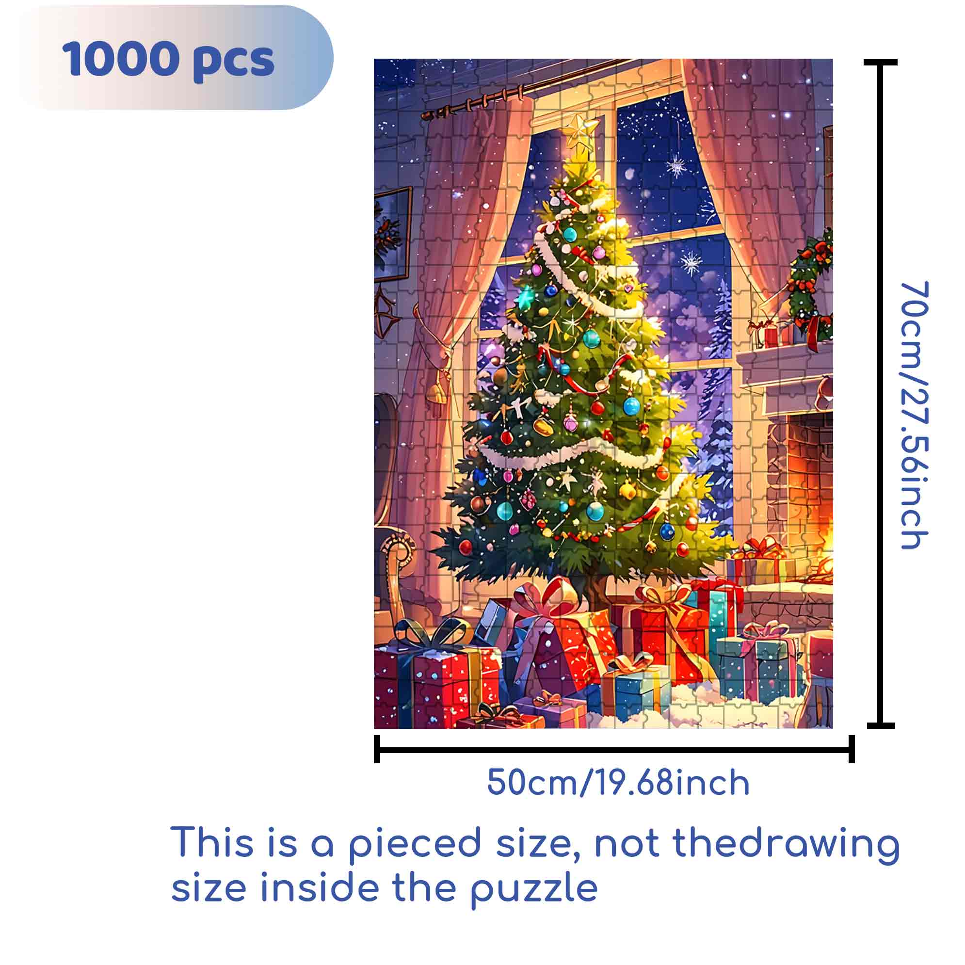 Christmas Phone Tree 500pcs/1000pcs Jigsaw Puzzle, Scratch-Resistant, Paper Material, Interactive Family Game & Brain-Boosting DIY Decor, Perfect for Halloween, Christmas & New Year Gifts, Family Puzzle Game