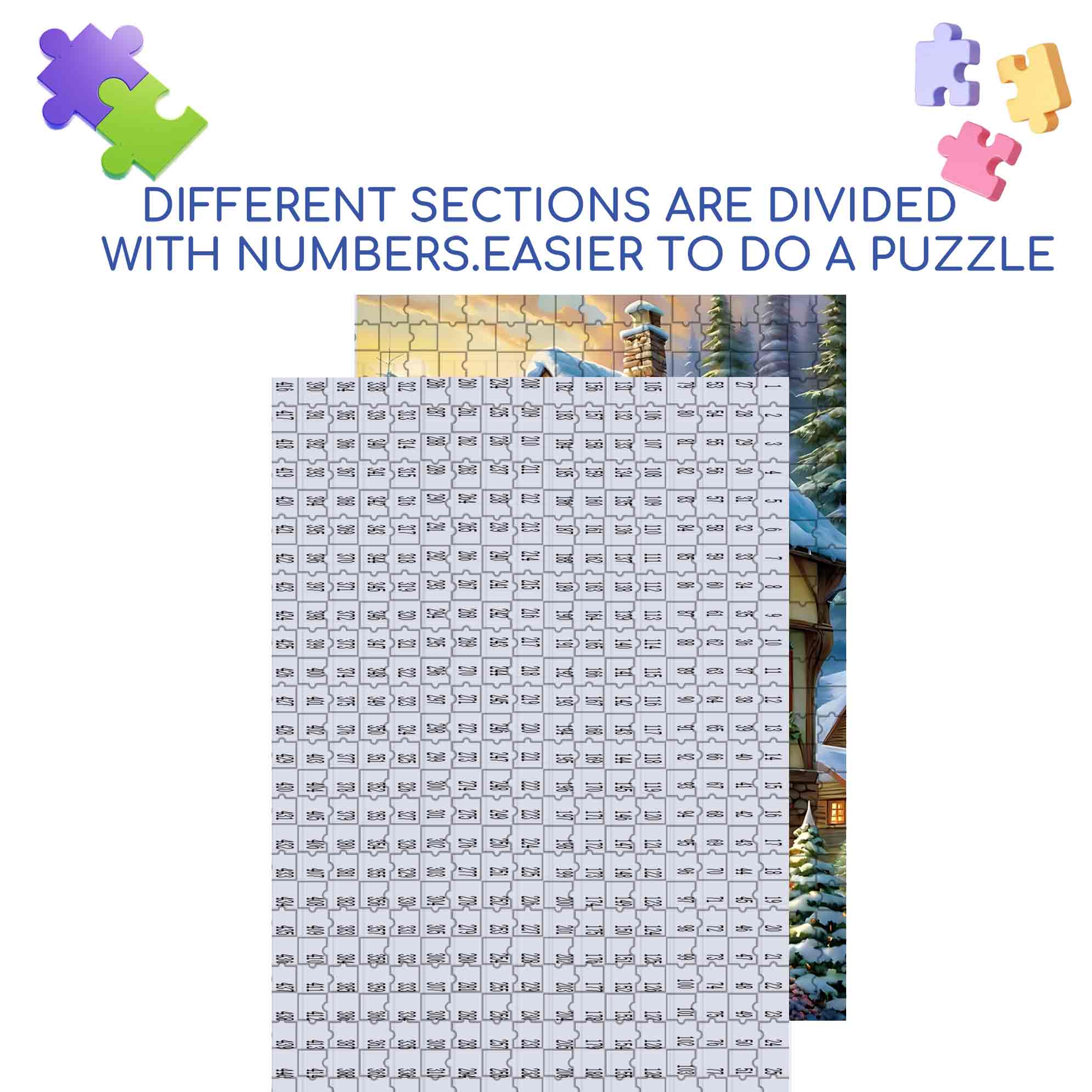 Christmas Snow House 500pcs/1000pcs Jigsaw Puzzle, Scratch-Resistant, Paper Material, Interactive Family Game & Brain-Boosting DIY Decor, Perfect for Halloween, Christmas & New Year Gifts, Family Puzzle Game