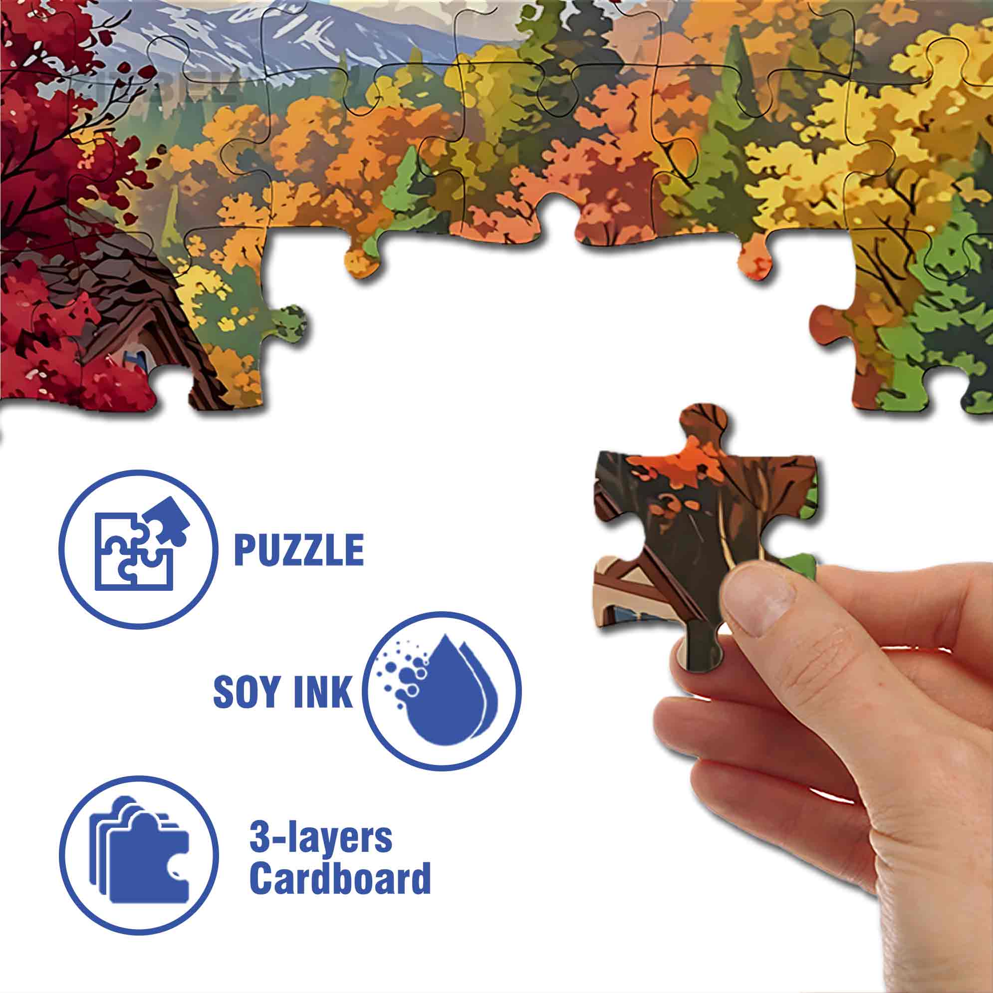 Country Road 500pcs/1000pcs Jigsaw Puzzle, Scratch-Resistant, Paper Material, Interactive Family Game & Brain-Boosting DIY Decor, Perfect for Halloween, Christmas & New Year Gifts, Family Puzzle Game