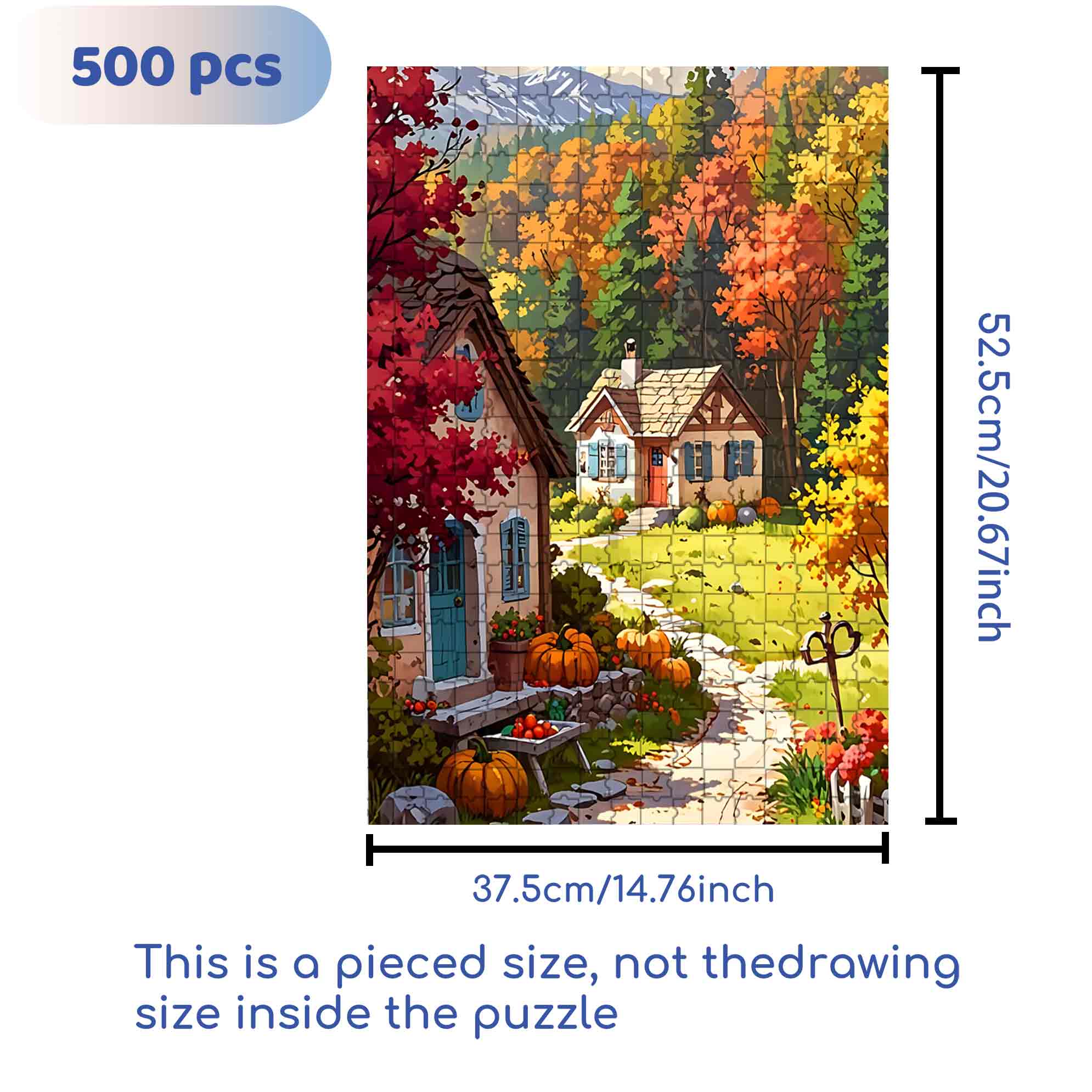 Country Road 500pcs/1000pcs Jigsaw Puzzle, Scratch-Resistant, Paper Material, Interactive Family Game & Brain-Boosting DIY Decor, Perfect for Halloween, Christmas & New Year Gifts, Family Puzzle Game
