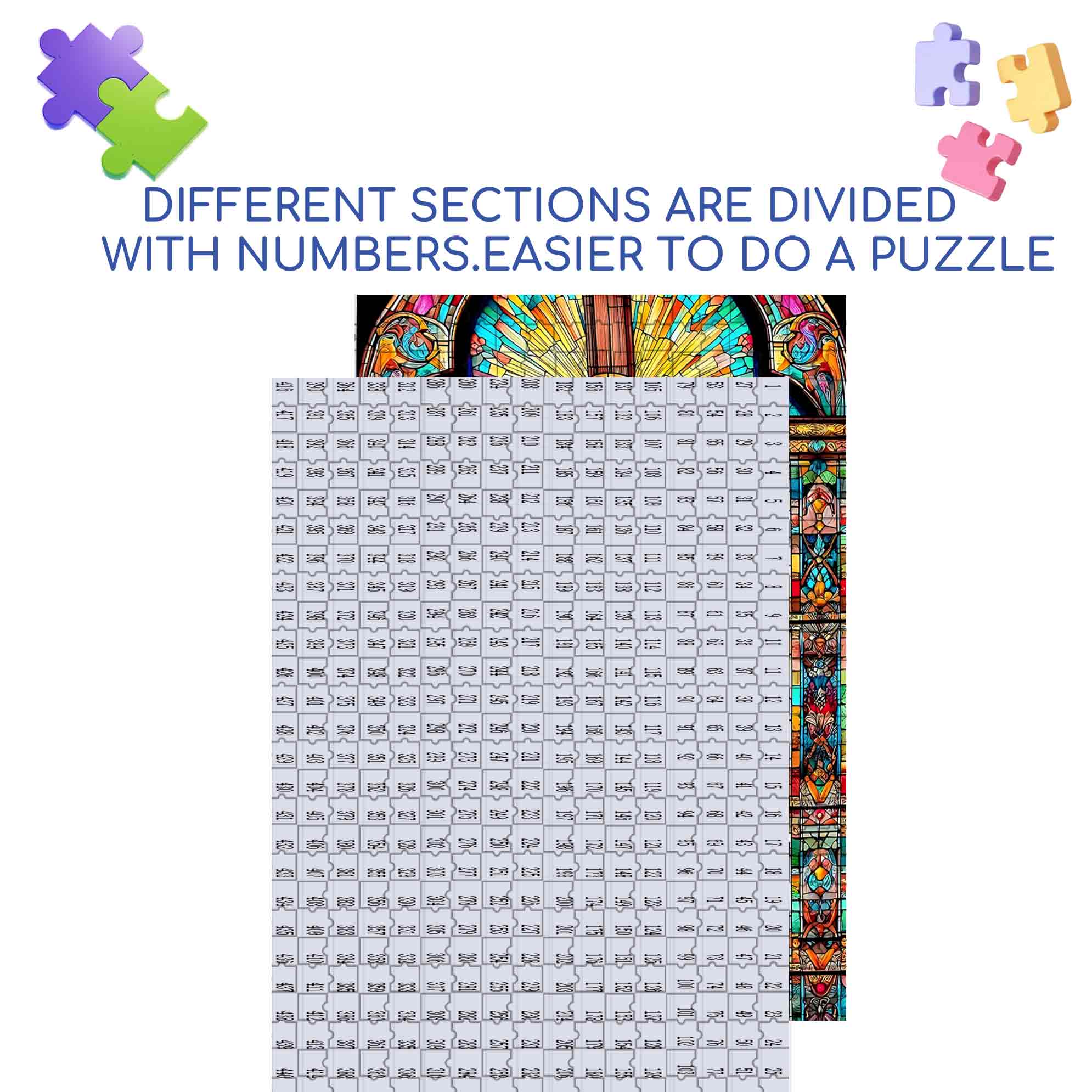 Cross 500pcs/1000pcs Jigsaw Puzzle, Scratch-Resistant, Paper Material, Interactive Family Game & Brain-Boosting DIY Decor, Perfect for Halloween, Christmas & New Year Gifts, Family Puzzle Game