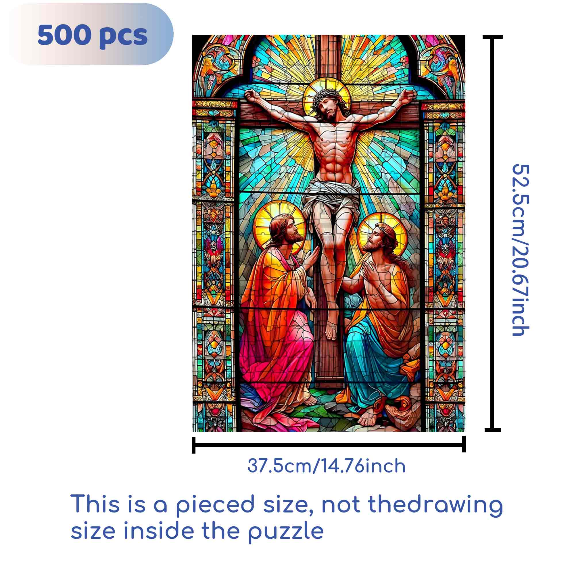Cross 500pcs/1000pcs Jigsaw Puzzle, Scratch-Resistant, Paper Material, Interactive Family Game & Brain-Boosting DIY Decor, Perfect for Halloween, Christmas & New Year Gifts, Family Puzzle Game