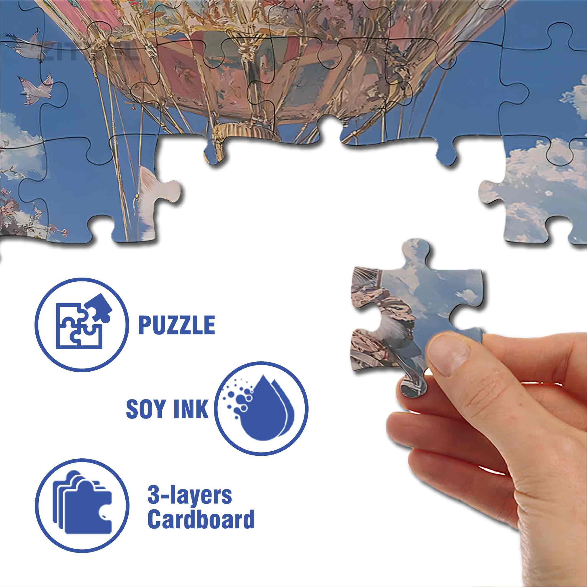 Cute White Cats 500pcs/1000pcs Jigsaw Puzzle, Scratch-Resistant, Paper Material, Interactive Family Game & Brain-Boosting DIY Decor, Perfect for Halloween, Christmas & New Year Gifts, Family Puzzle Game