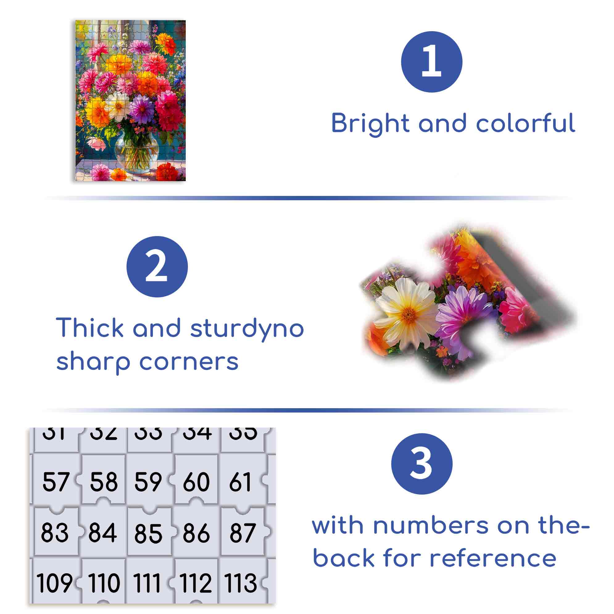 Daisy 500pcs/1000pcs Jigsaw Puzzle, Scratch-Resistant, Paper Material, Interactive Family Game & Brain-Boosting DIY Decor, Perfect for Halloween, Christmas & New Year Gifts, Family Puzzle Game
