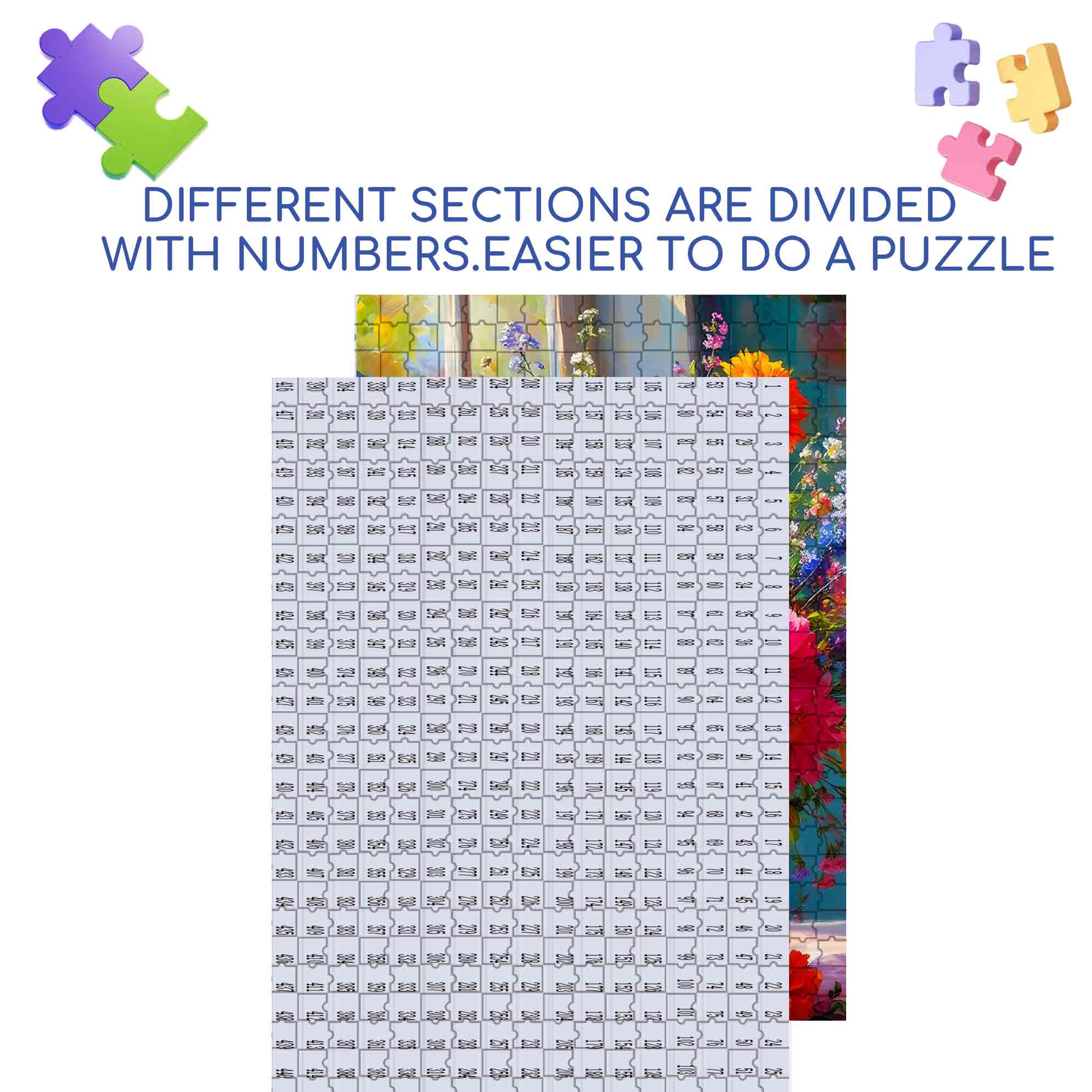Daisy 500pcs/1000pcs Jigsaw Puzzle, Scratch-Resistant, Paper Material, Interactive Family Game & Brain-Boosting DIY Decor, Perfect for Halloween, Christmas & New Year Gifts, Family Puzzle Game