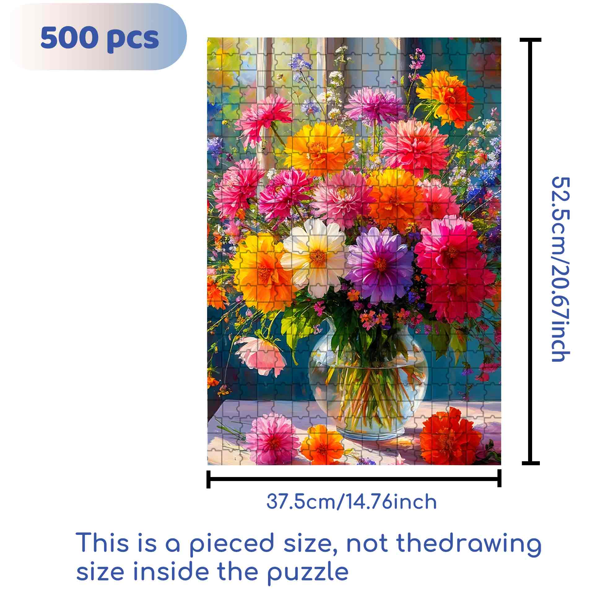 Daisy 500pcs/1000pcs Jigsaw Puzzle, Scratch-Resistant, Paper Material, Interactive Family Game & Brain-Boosting DIY Decor, Perfect for Halloween, Christmas & New Year Gifts, Family Puzzle Game