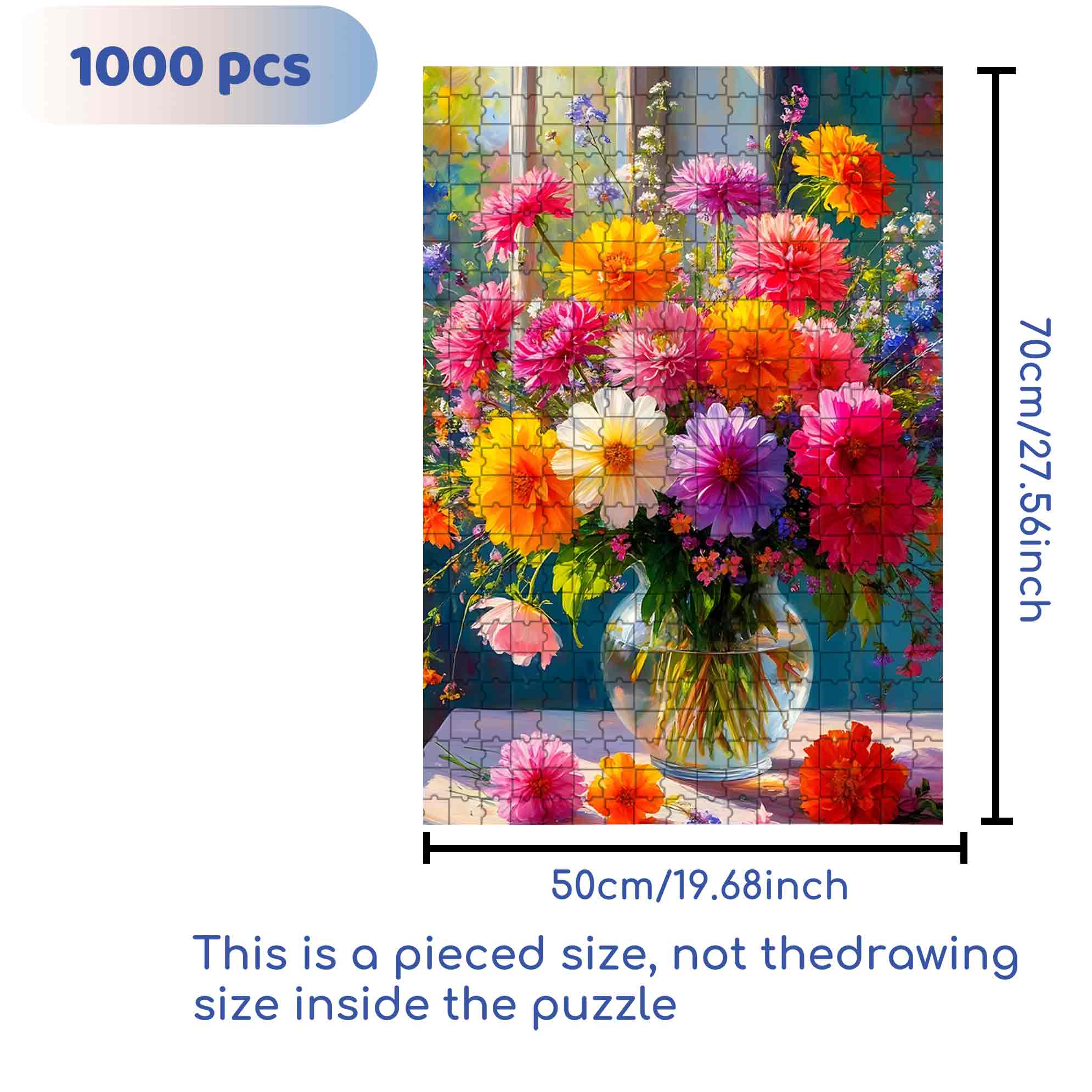 Daisy 500pcs/1000pcs Jigsaw Puzzle, Scratch-Resistant, Paper Material, Interactive Family Game & Brain-Boosting DIY Decor, Perfect for Halloween, Christmas & New Year Gifts, Family Puzzle Game