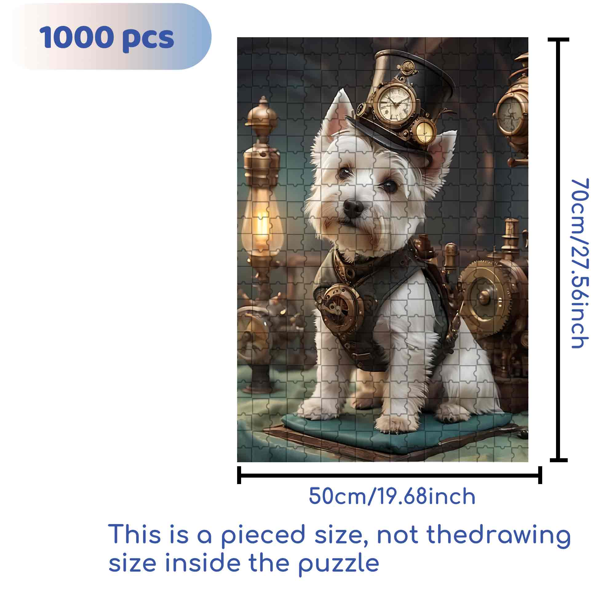 Doggie 500pcs/1000pcs Jigsaw Puzzle, Scratch-Resistant, Paper Material, Interactive Family Game & Brain-Boosting DIY Decor, Perfect for Halloween, Christmas & New Year Gifts, Family Puzzle Game