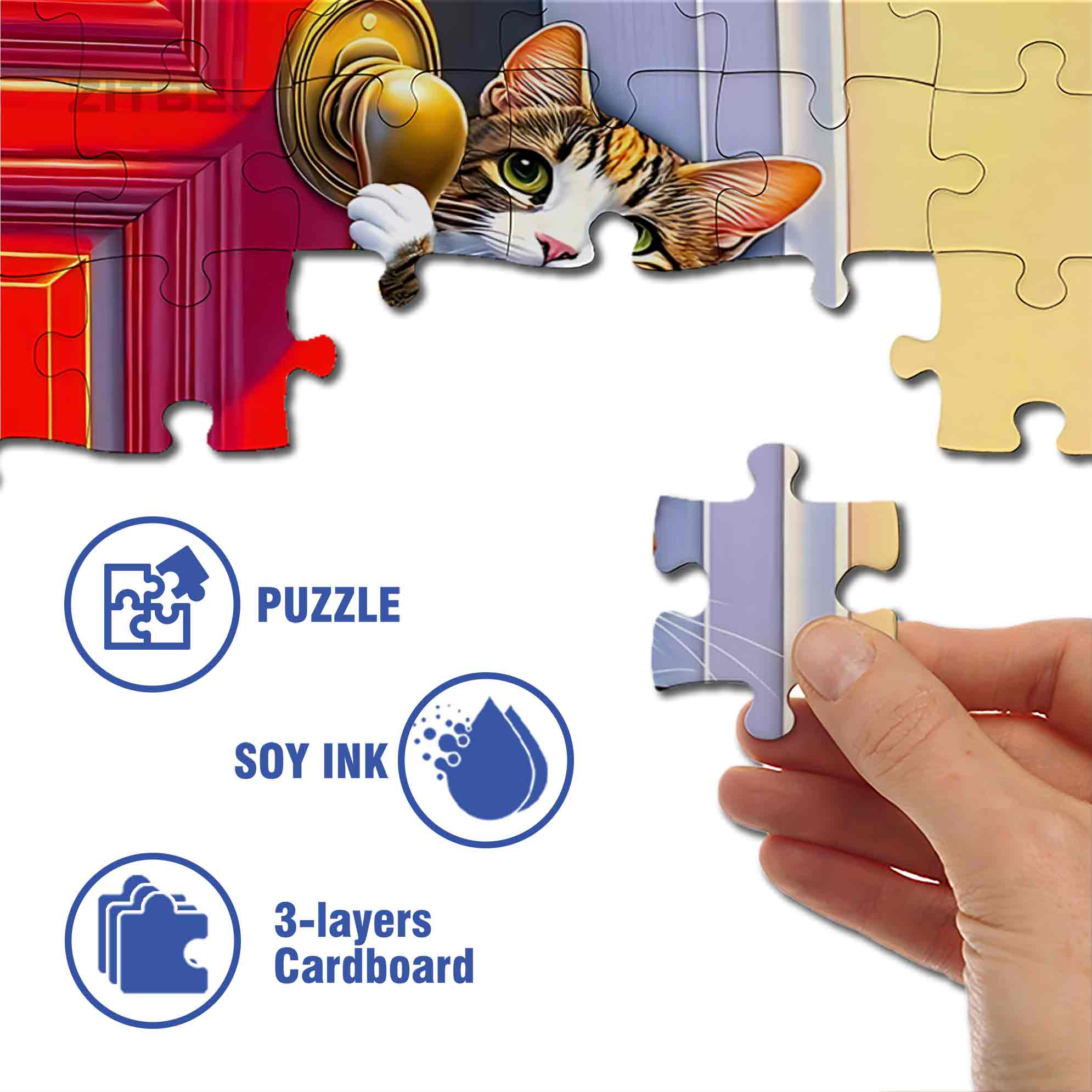 Door Gap 500pcs/1000pcs Jigsaw Puzzle, Scratch-Resistant, Paper Material, Interactive Family Game & Brain-Boosting DIY Decor, Perfect for Halloween, Christmas & New Year Gifts, Family Puzzle Game