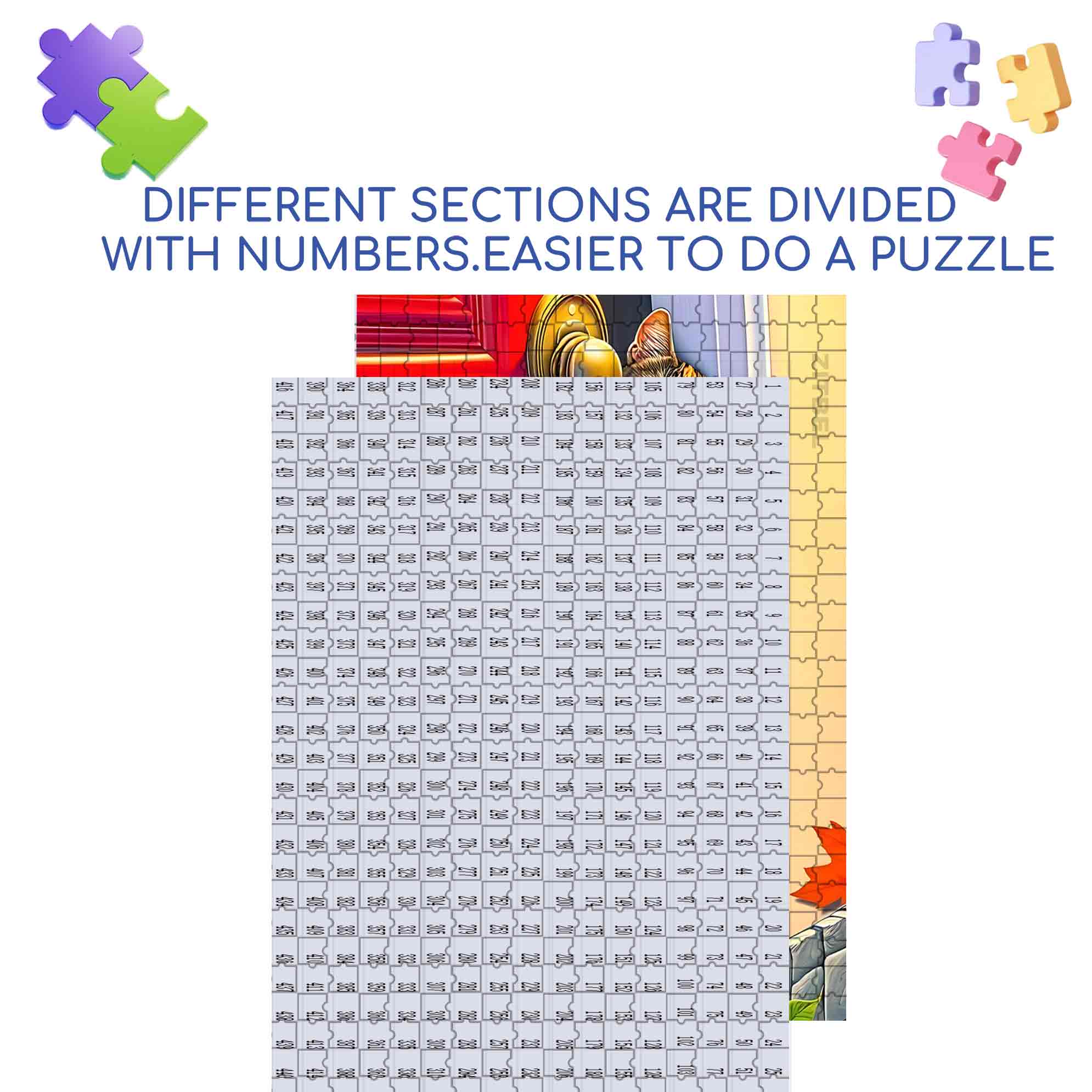 Door Gap 500pcs/1000pcs Jigsaw Puzzle, Scratch-Resistant, Paper Material, Interactive Family Game & Brain-Boosting DIY Decor, Perfect for Halloween, Christmas & New Year Gifts, Family Puzzle Game