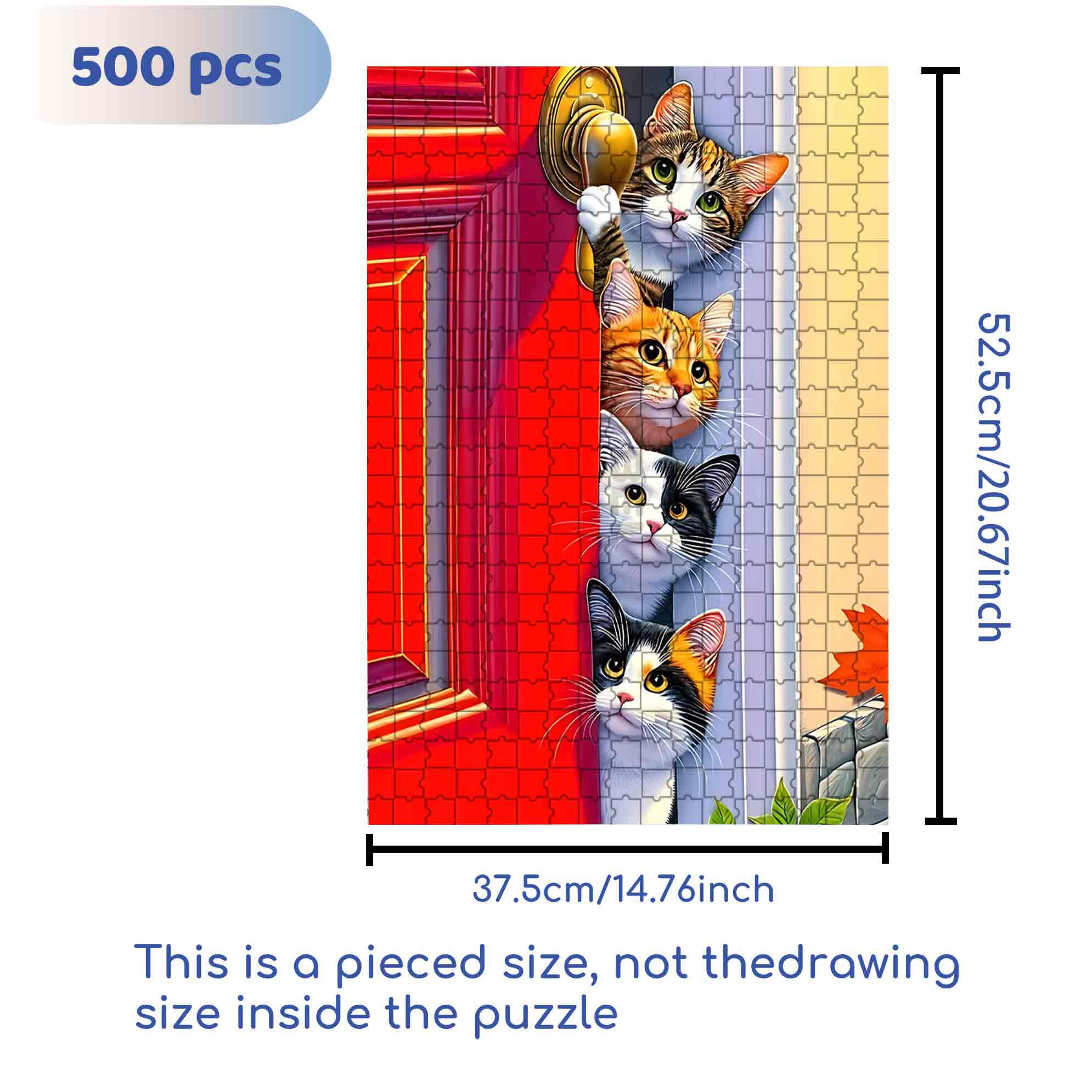 Door Gap 500pcs/1000pcs Jigsaw Puzzle, Scratch-Resistant, Paper Material, Interactive Family Game & Brain-Boosting DIY Decor, Perfect for Halloween, Christmas & New Year Gifts, Family Puzzle Game