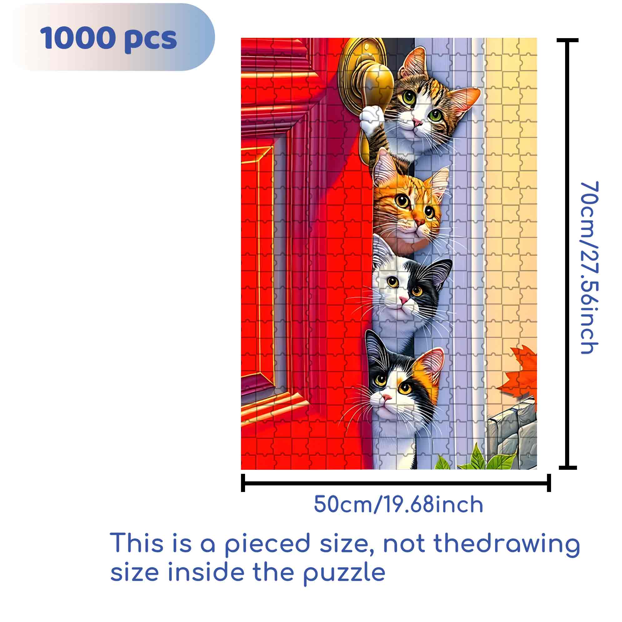 Door Gap 500pcs/1000pcs Jigsaw Puzzle, Scratch-Resistant, Paper Material, Interactive Family Game & Brain-Boosting DIY Decor, Perfect for Halloween, Christmas & New Year Gifts, Family Puzzle Game