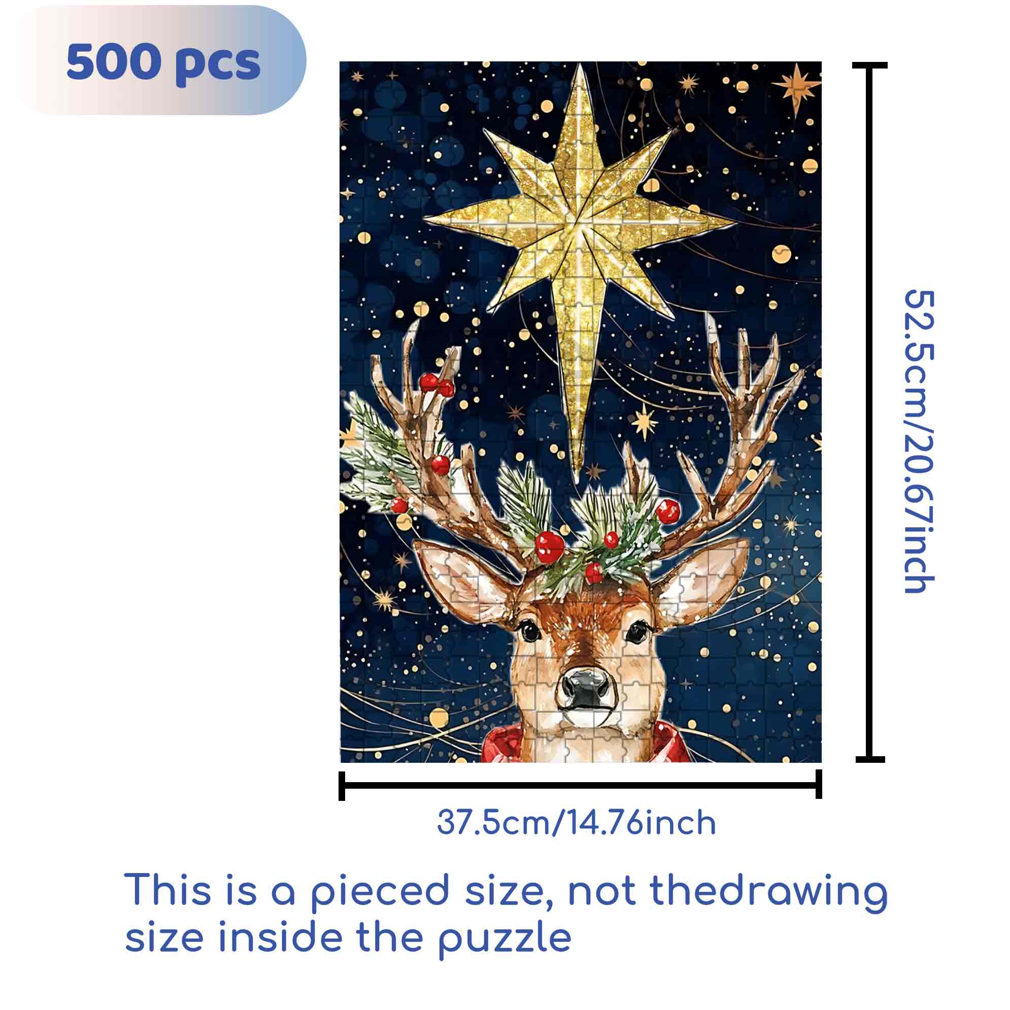 Elk 500pcs/1000pcs Jigsaw Puzzle, Scratch-Resistant, Paper Material, Interactive Family Game & Brain-Boosting DIY Decor, Perfect for Halloween, Christmas & New Year Gifts, Family Puzzle Game