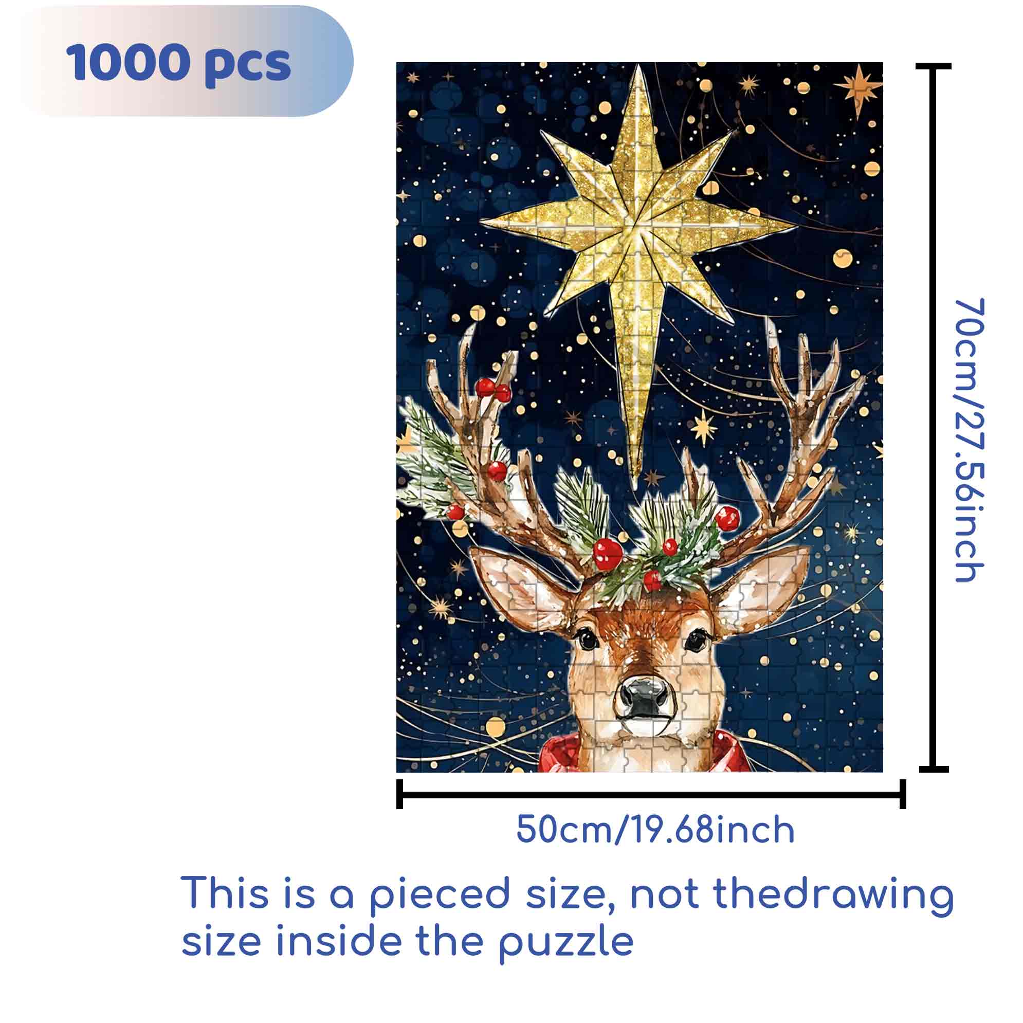 Elk 500pcs/1000pcs Jigsaw Puzzle, Scratch-Resistant, Paper Material, Interactive Family Game & Brain-Boosting DIY Decor, Perfect for Halloween, Christmas & New Year Gifts, Family Puzzle Game