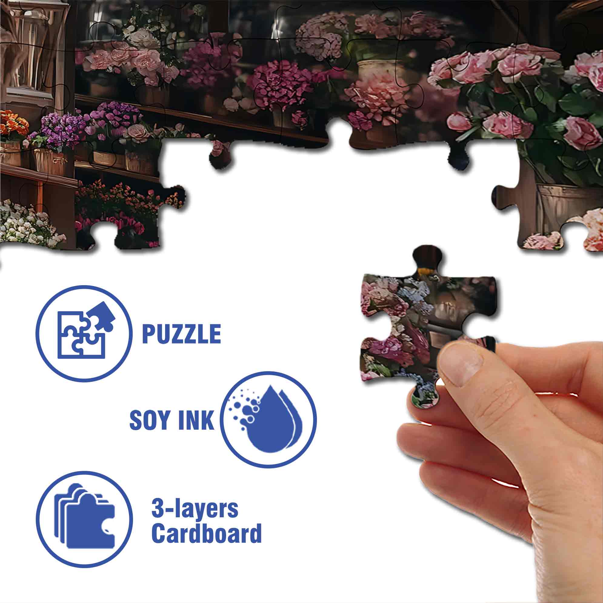 Florist¡¯s 500pcs/1000pcs Jigsaw Puzzle, Scratch-Resistant, Paper Material, Interactive Family Game & Brain-Boosting DIY Decor, Perfect for Halloween, Christmas & New Year Gifts, Family Puzzle Game