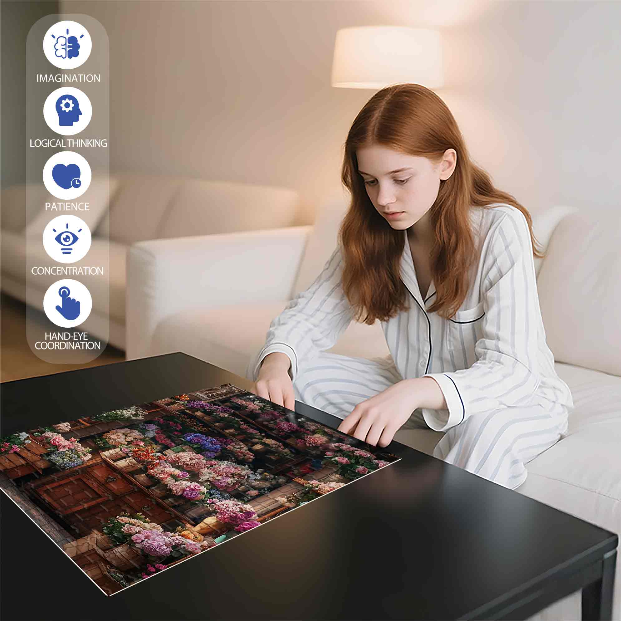Florist¡¯s 500pcs/1000pcs Jigsaw Puzzle, Scratch-Resistant, Paper Material, Interactive Family Game & Brain-Boosting DIY Decor, Perfect for Halloween, Christmas & New Year Gifts, Family Puzzle Game