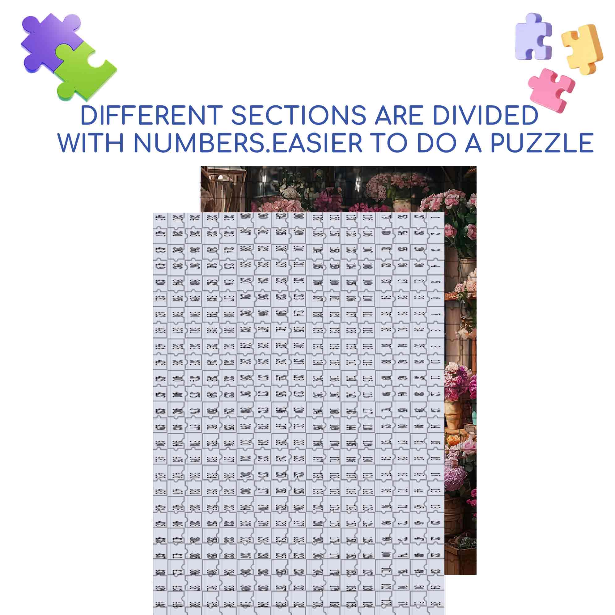 Florist¡¯s 500pcs/1000pcs Jigsaw Puzzle, Scratch-Resistant, Paper Material, Interactive Family Game & Brain-Boosting DIY Decor, Perfect for Halloween, Christmas & New Year Gifts, Family Puzzle Game