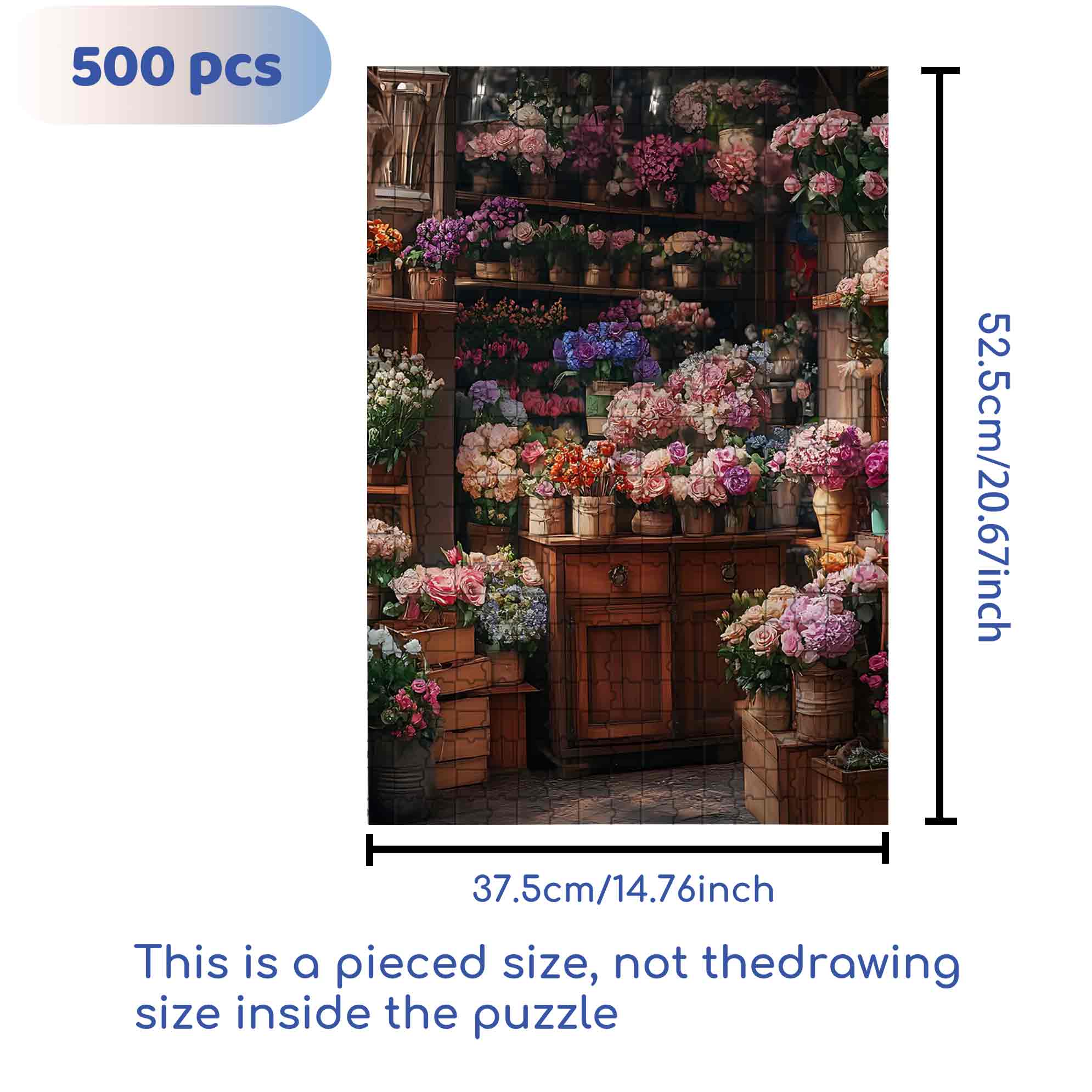 Florist¡¯s 500pcs/1000pcs Jigsaw Puzzle, Scratch-Resistant, Paper Material, Interactive Family Game & Brain-Boosting DIY Decor, Perfect for Halloween, Christmas & New Year Gifts, Family Puzzle Game