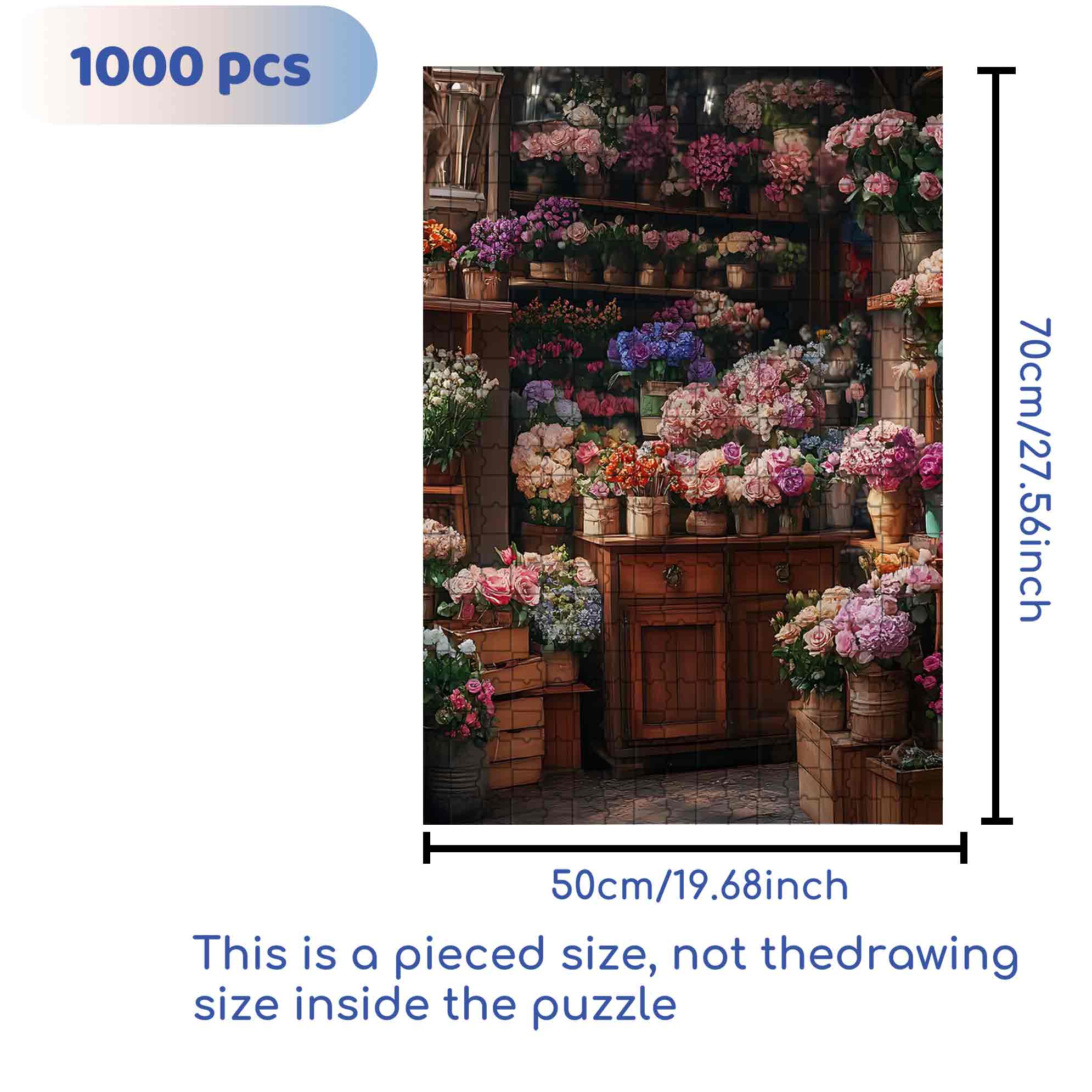 Florist¡¯s 500pcs/1000pcs Jigsaw Puzzle, Scratch-Resistant, Paper Material, Interactive Family Game & Brain-Boosting DIY Decor, Perfect for Halloween, Christmas & New Year Gifts, Family Puzzle Game