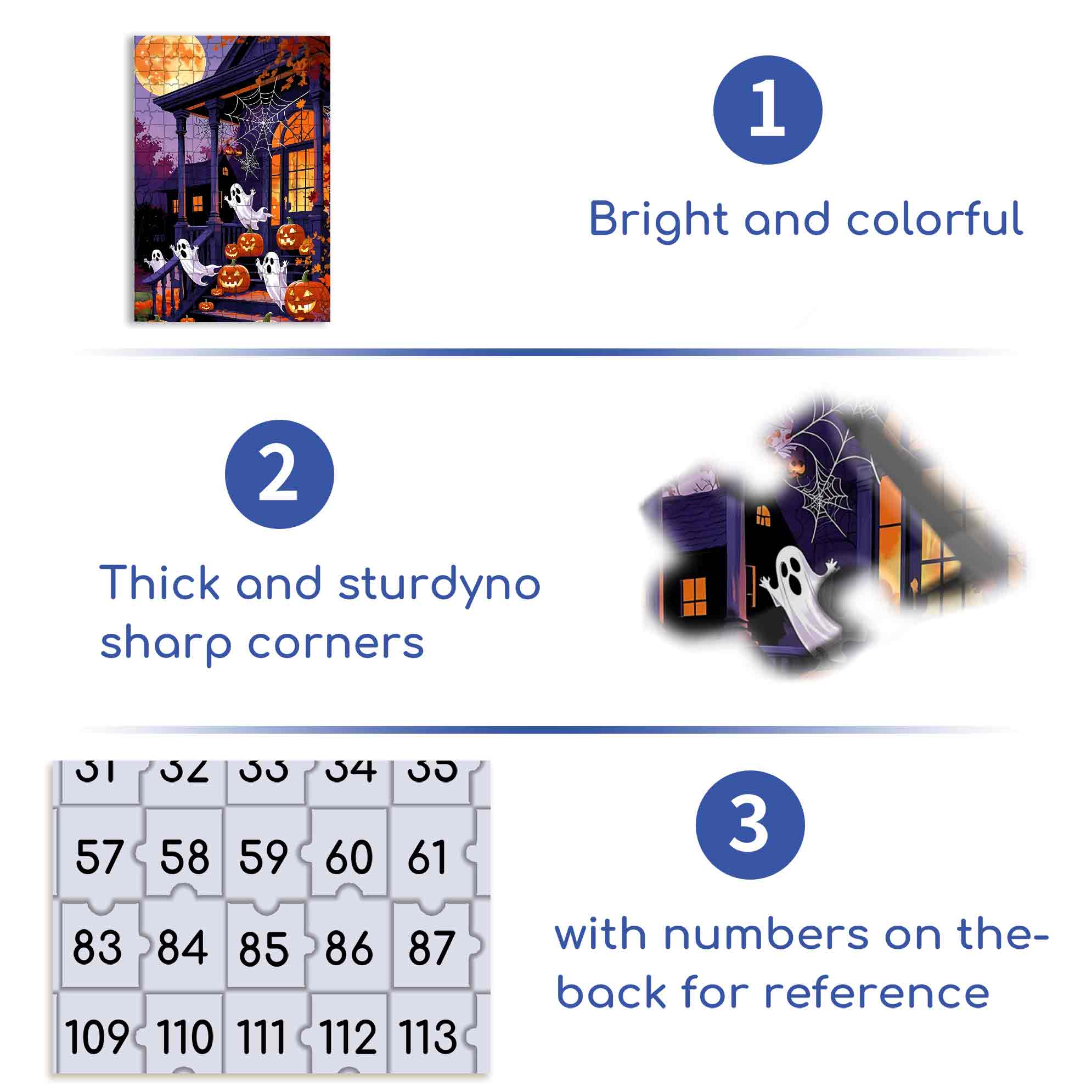 Frightfully Fun 500pcs/1000pcs Jigsaw Puzzle, Scratch-Resistant, Paper Material, Interactive Family Game & Brain-Boosting DIY Decor, Perfect for Halloween, Christmas & New Year Gifts, Family Puzzle Game