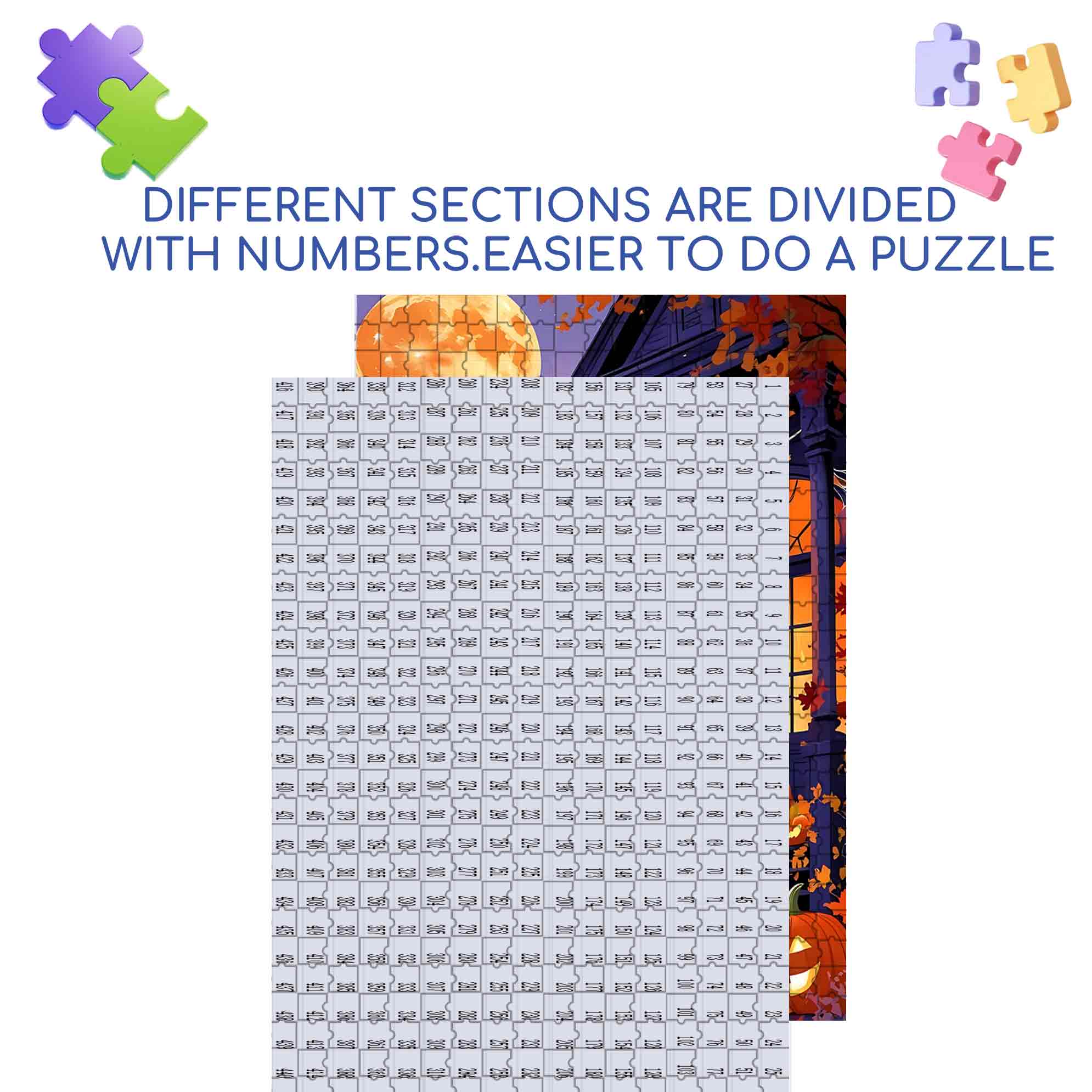 Frightfully Fun 500pcs/1000pcs Jigsaw Puzzle, Scratch-Resistant, Paper Material, Interactive Family Game & Brain-Boosting DIY Decor, Perfect for Halloween, Christmas & New Year Gifts, Family Puzzle Game