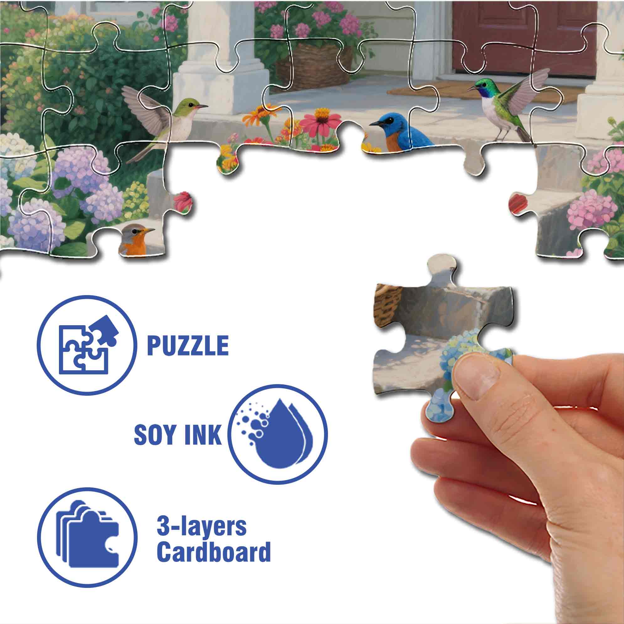 Garden 500pcs/1000pcs Jigsaw Puzzle, Scratch-Resistant, Paper Material, Interactive Family Game & Brain-Boosting DIY Decor, Perfect for Halloween, Christmas & New Year Gifts, Family Puzzle Game