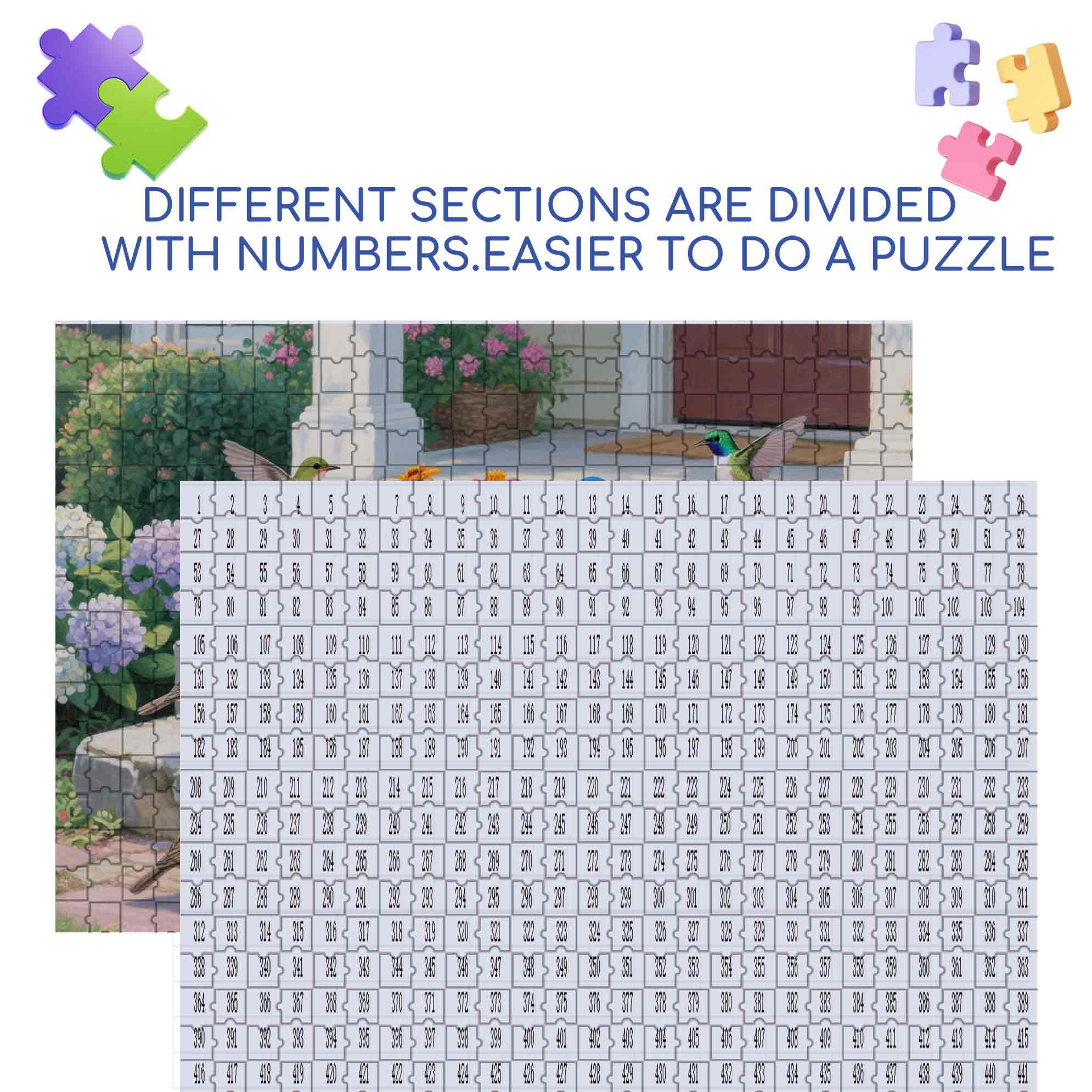 Garden 500pcs/1000pcs Jigsaw Puzzle, Scratch-Resistant, Paper Material, Interactive Family Game & Brain-Boosting DIY Decor, Perfect for Halloween, Christmas & New Year Gifts, Family Puzzle Game
