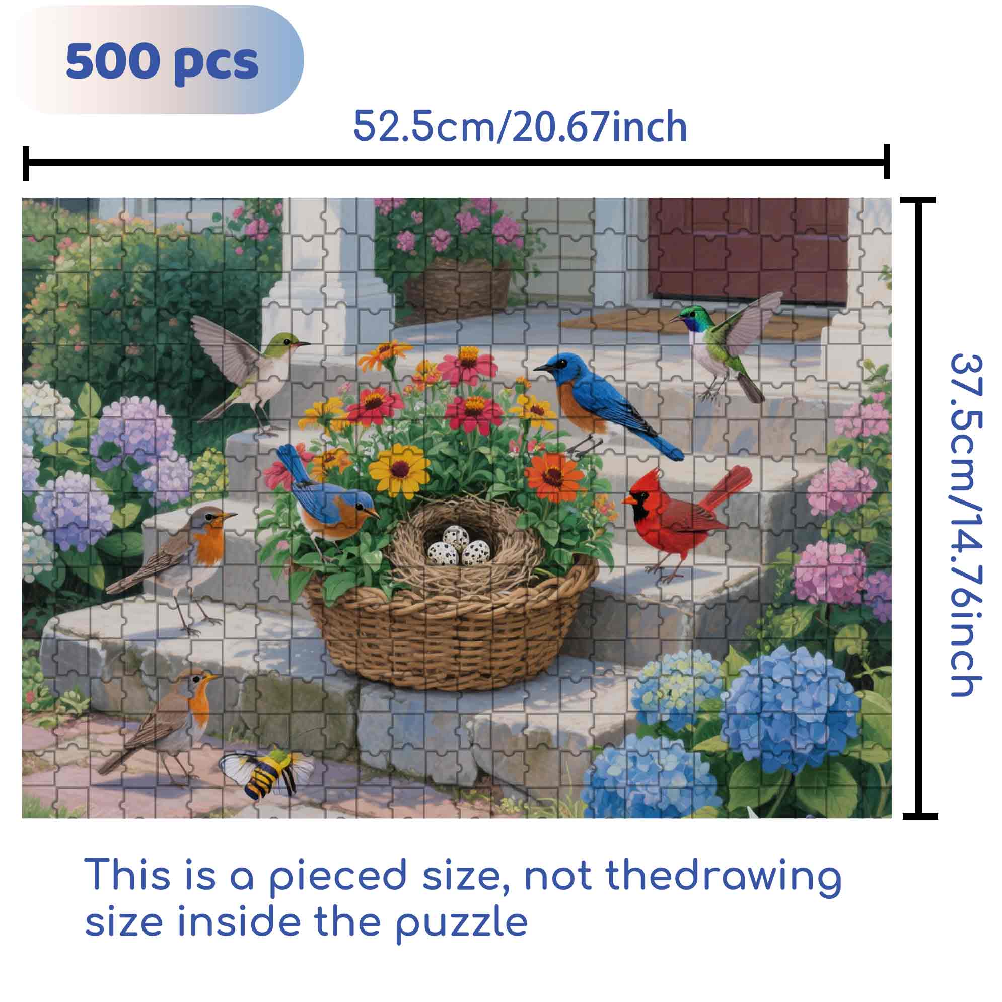 Garden 500pcs/1000pcs Jigsaw Puzzle, Scratch-Resistant, Paper Material, Interactive Family Game & Brain-Boosting DIY Decor, Perfect for Halloween, Christmas & New Year Gifts, Family Puzzle Game