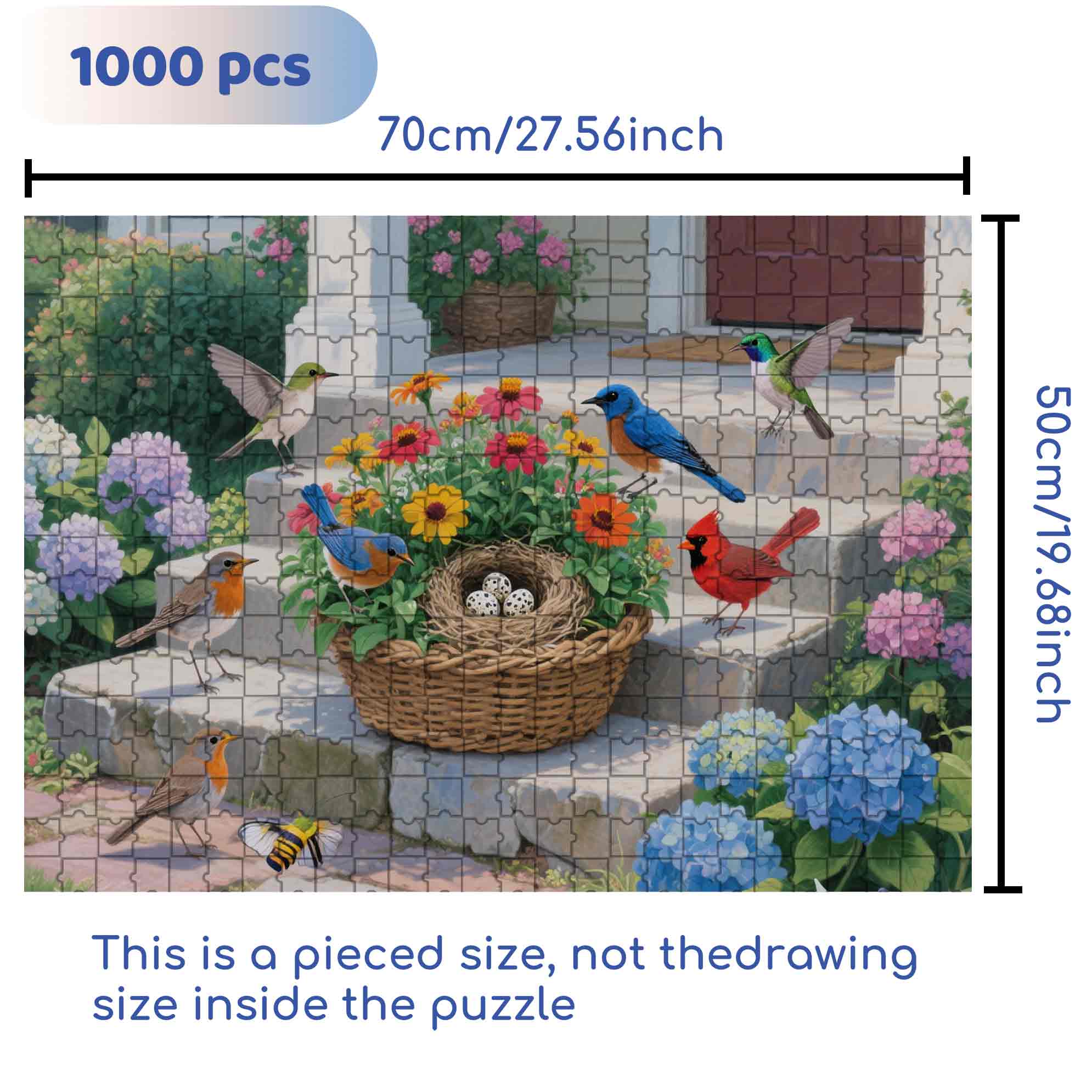 Garden 500pcs/1000pcs Jigsaw Puzzle, Scratch-Resistant, Paper Material, Interactive Family Game & Brain-Boosting DIY Decor, Perfect for Halloween, Christmas & New Year Gifts, Family Puzzle Game