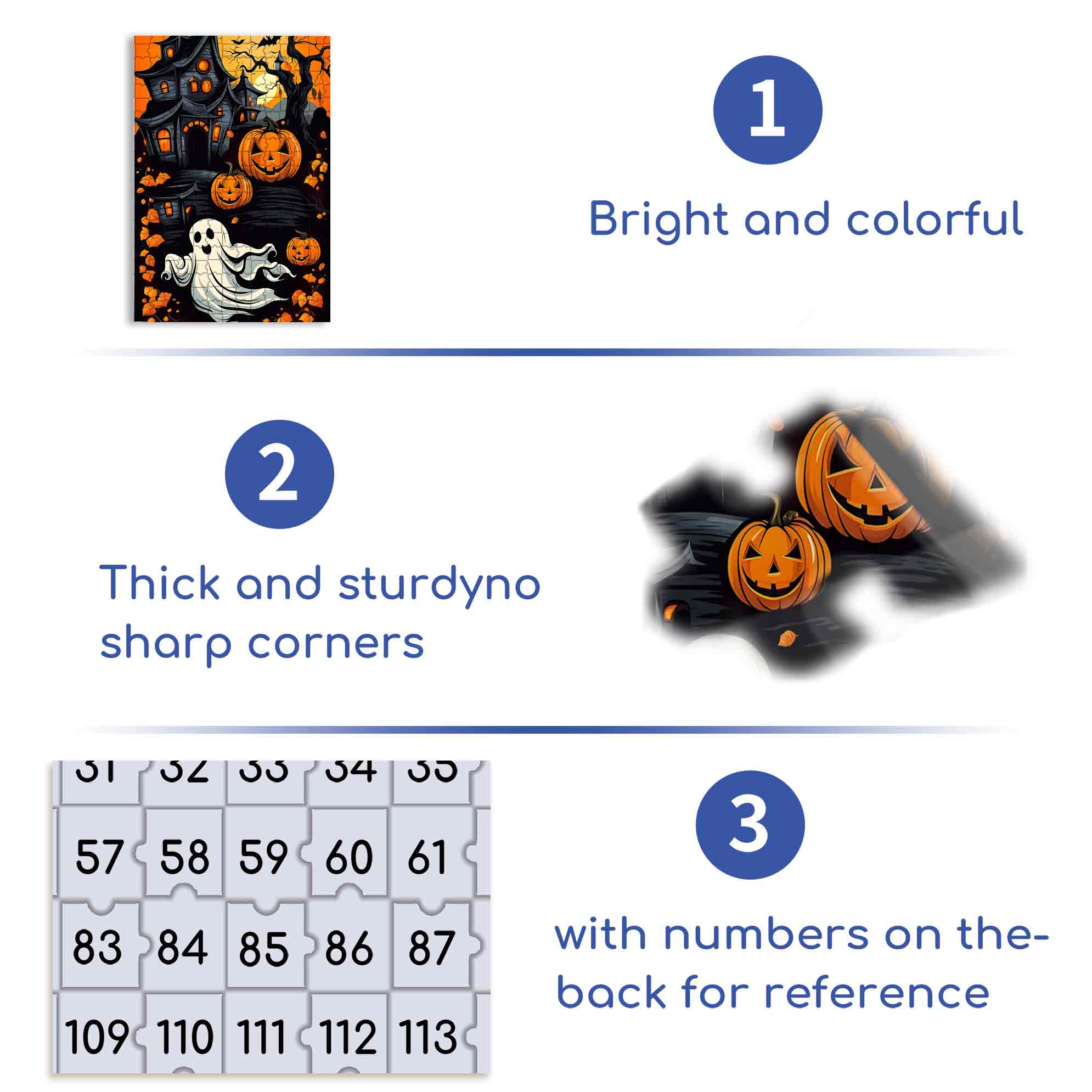 Ghost 500pcs/1000pcs Jigsaw Puzzle, Scratch-Resistant, Paper Material, Interactive Family Game & Brain-Boosting DIY Decor, Perfect for Halloween, Christmas & New Year Gifts, Family Puzzle Game