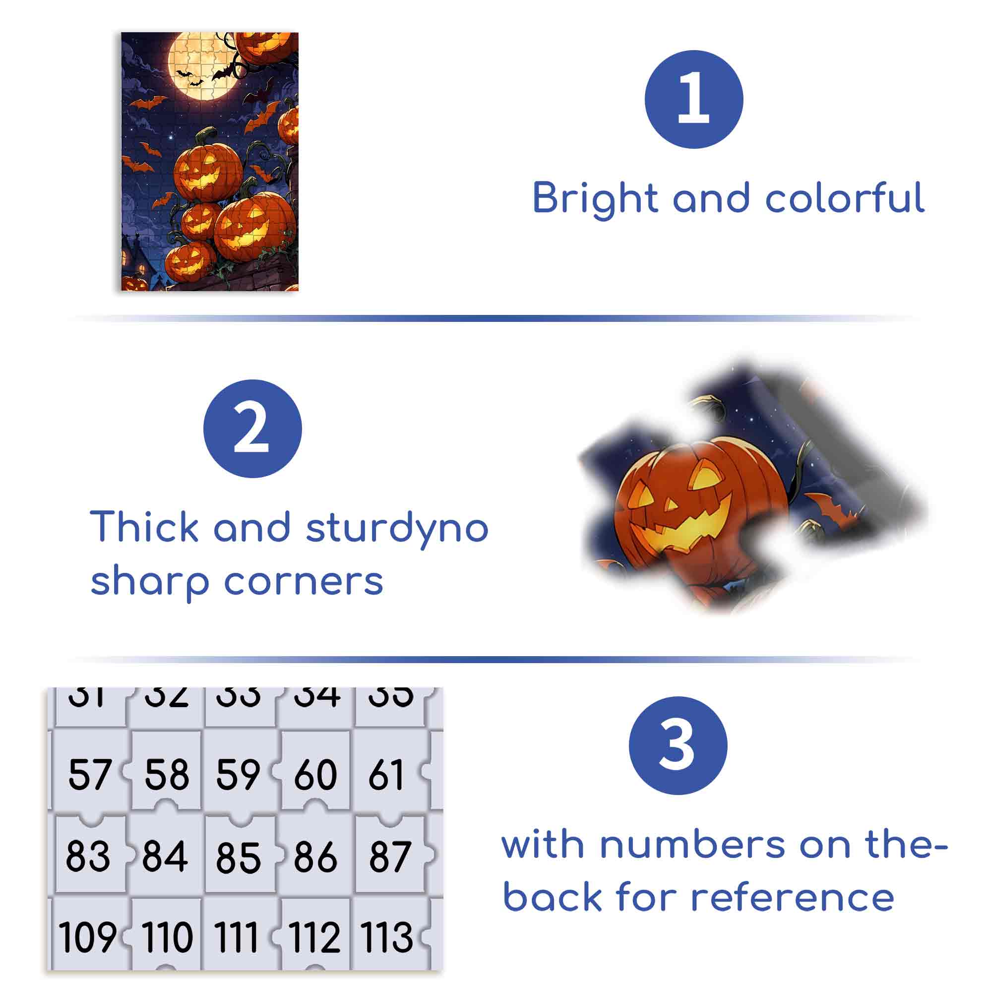 Halloween Pumkins 500pcs/1000pcs Jigsaw Puzzle, Scratch-Resistant, Paper Material, Interactive Family Game & Brain-Boosting DIY Decor, Perfect for Halloween, Christmas & New Year Gifts, Family Puzzle Game