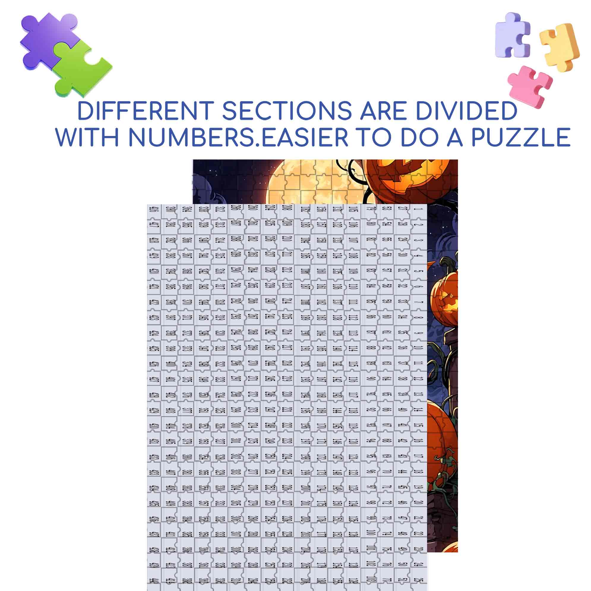Halloween Pumkins 500pcs/1000pcs Jigsaw Puzzle, Scratch-Resistant, Paper Material, Interactive Family Game & Brain-Boosting DIY Decor, Perfect for Halloween, Christmas & New Year Gifts, Family Puzzle Game