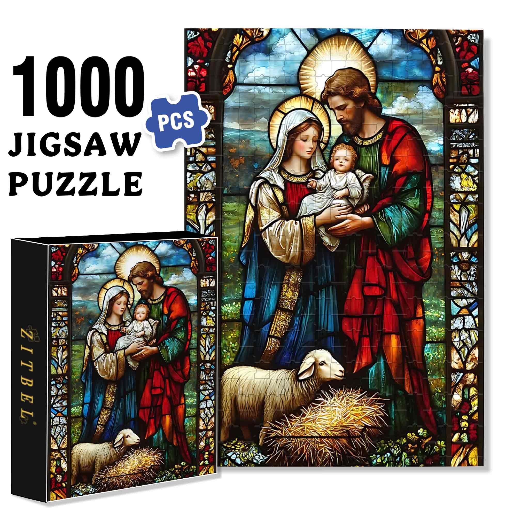 Jesus 2 500pcs/1000pcs Jigsaw Puzzle, Scratch-Resistant, Paper Material, Interactive Family Game & Brain-Boosting DIY Decor, Perfect for Halloween, Christmas & New Year Gifts, Family Puzzle Game