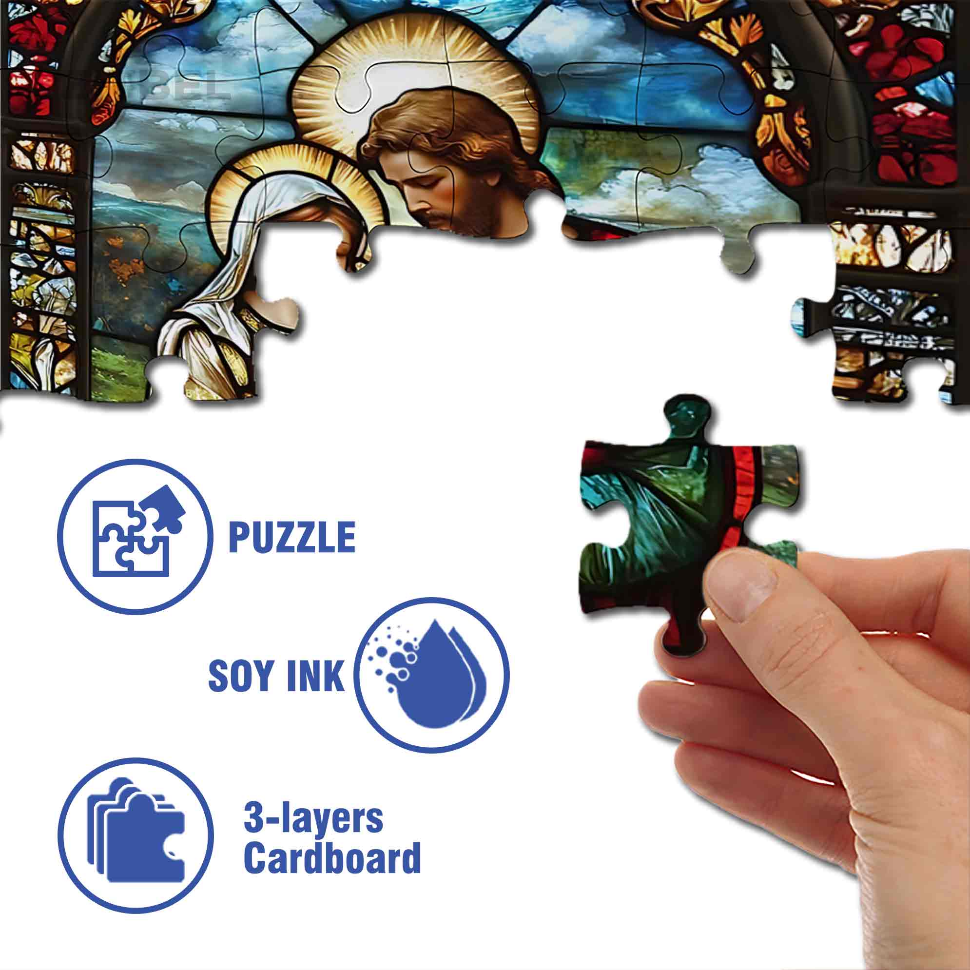 Jesus 2 500pcs/1000pcs Jigsaw Puzzle, Scratch-Resistant, Paper Material, Interactive Family Game & Brain-Boosting DIY Decor, Perfect for Halloween, Christmas & New Year Gifts, Family Puzzle Game