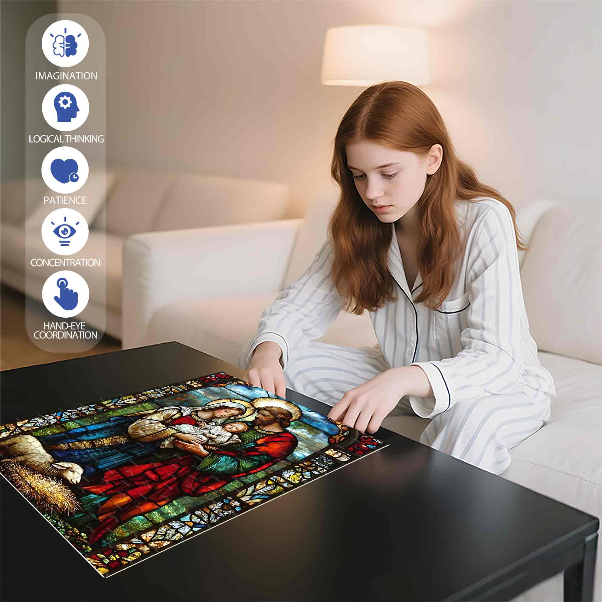 Jesus 2 500pcs/1000pcs Jigsaw Puzzle, Scratch-Resistant, Paper Material, Interactive Family Game & Brain-Boosting DIY Decor, Perfect for Halloween, Christmas & New Year Gifts, Family Puzzle Game
