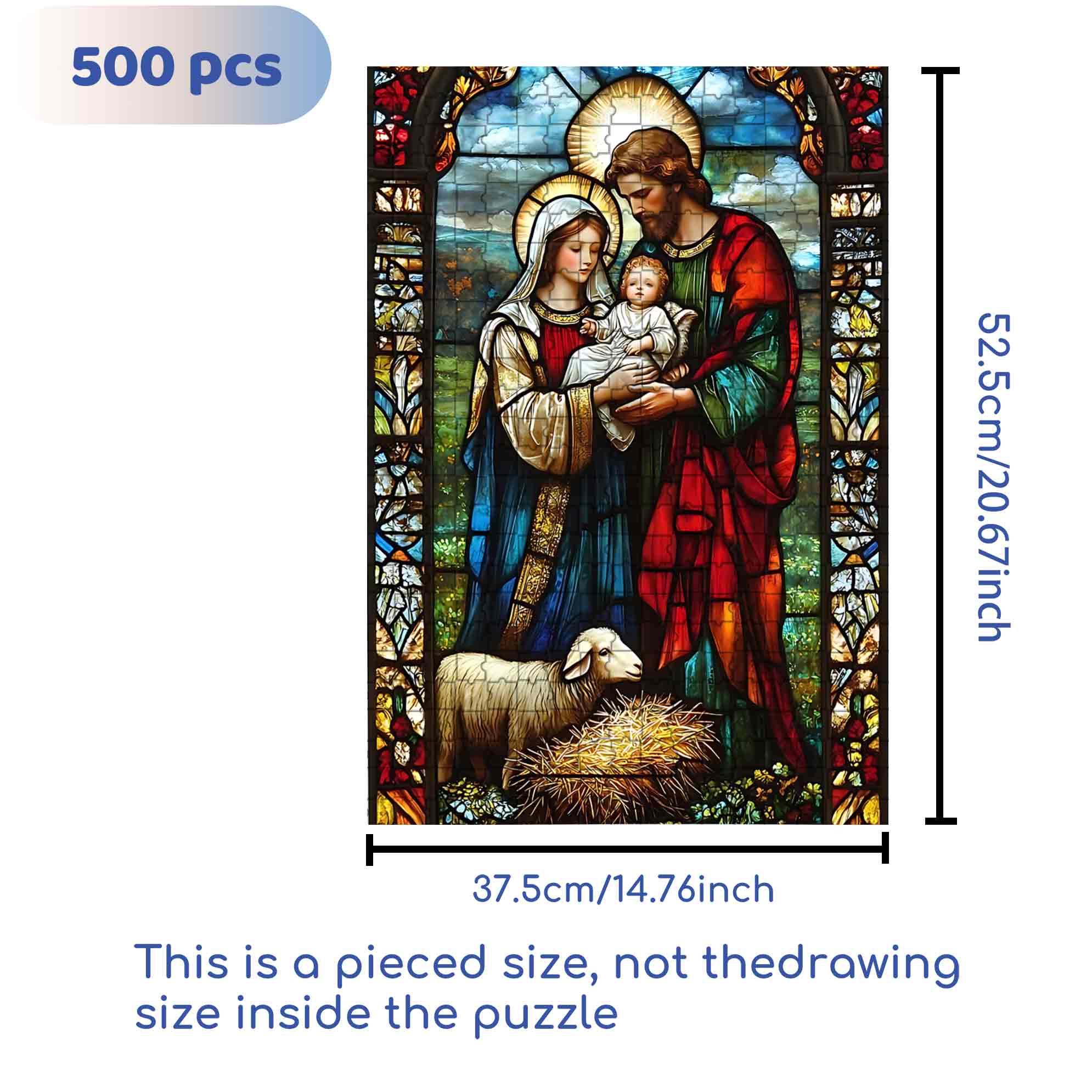Jesus 2 500pcs/1000pcs Jigsaw Puzzle, Scratch-Resistant, Paper Material, Interactive Family Game & Brain-Boosting DIY Decor, Perfect for Halloween, Christmas & New Year Gifts, Family Puzzle Game