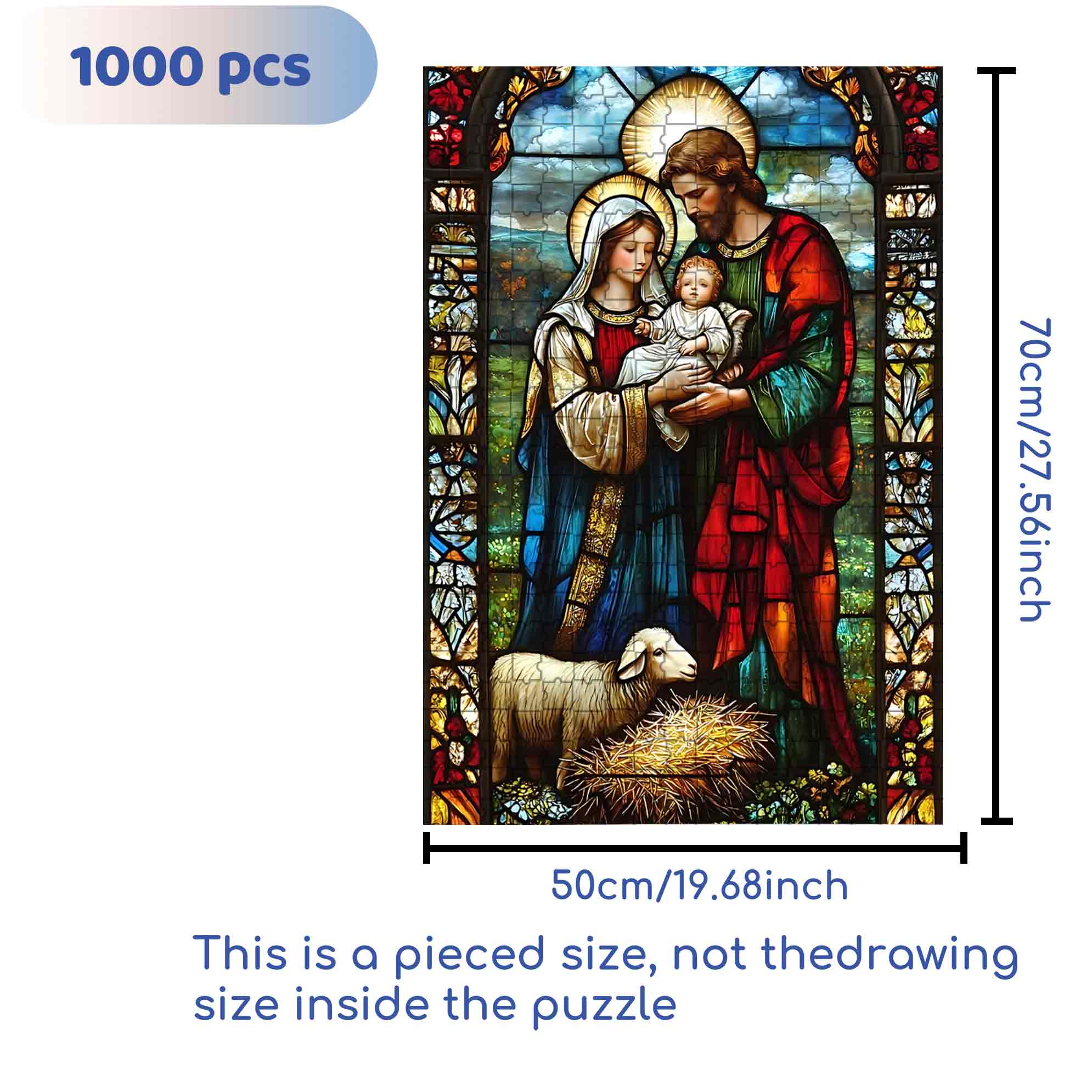 Jesus 2 500pcs/1000pcs Jigsaw Puzzle, Scratch-Resistant, Paper Material, Interactive Family Game & Brain-Boosting DIY Decor, Perfect for Halloween, Christmas & New Year Gifts, Family Puzzle Game