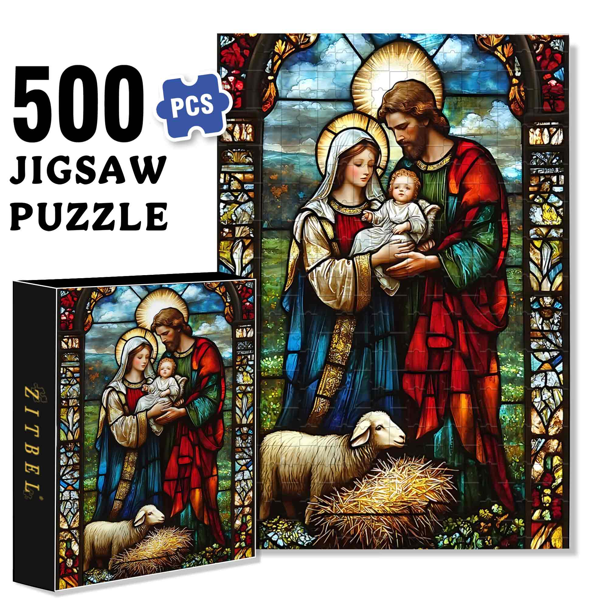 Jesus 2 500pcs/1000pcs Jigsaw Puzzle, Scratch-Resistant, Paper Material, Interactive Family Game & Brain-Boosting DIY Decor, Perfect for Halloween, Christmas & New Year Gifts, Family Puzzle Game