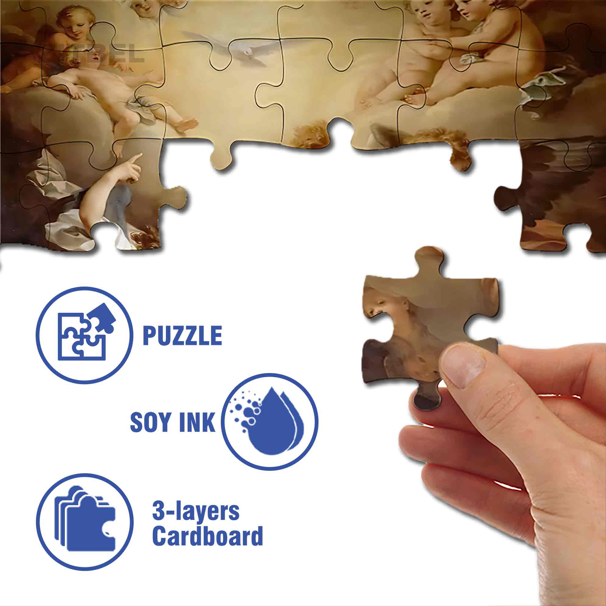 Maria And Angel 500pcs/1000pcs Jigsaw Puzzle, Scratch-Resistant, Paper Material, Interactive Family Game & Brain-Boosting DIY Decor, Perfect for Halloween, Christmas & New Year Gifts, Family Puzzle Game