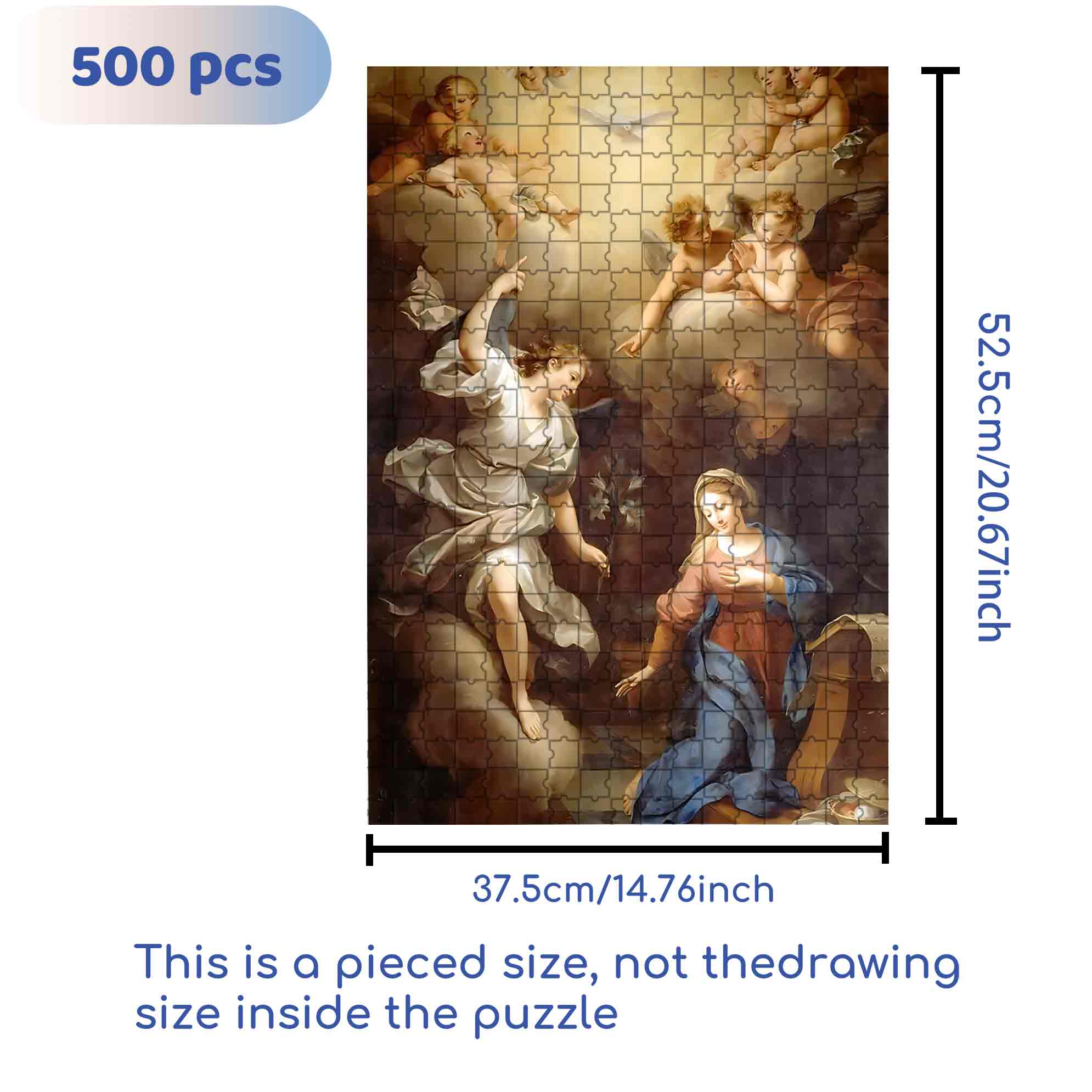 Maria And Angel 500pcs/1000pcs Jigsaw Puzzle, Scratch-Resistant, Paper Material, Interactive Family Game & Brain-Boosting DIY Decor, Perfect for Halloween, Christmas & New Year Gifts, Family Puzzle Game