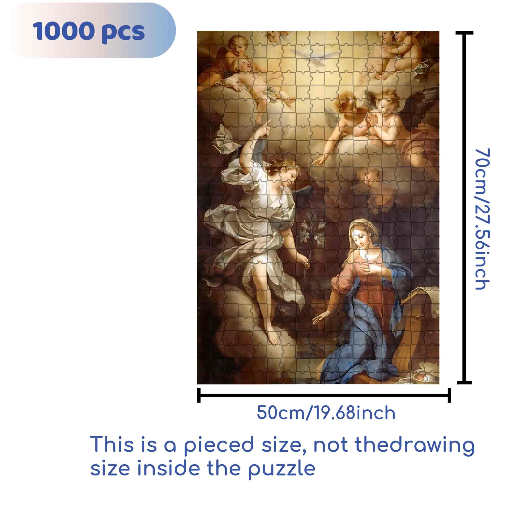 Maria And Angel 500pcs/1000pcs Jigsaw Puzzle, Scratch-Resistant, Paper Material, Interactive Family Game & Brain-Boosting DIY Decor, Perfect for Halloween, Christmas & New Year Gifts, Family Puzzle Game