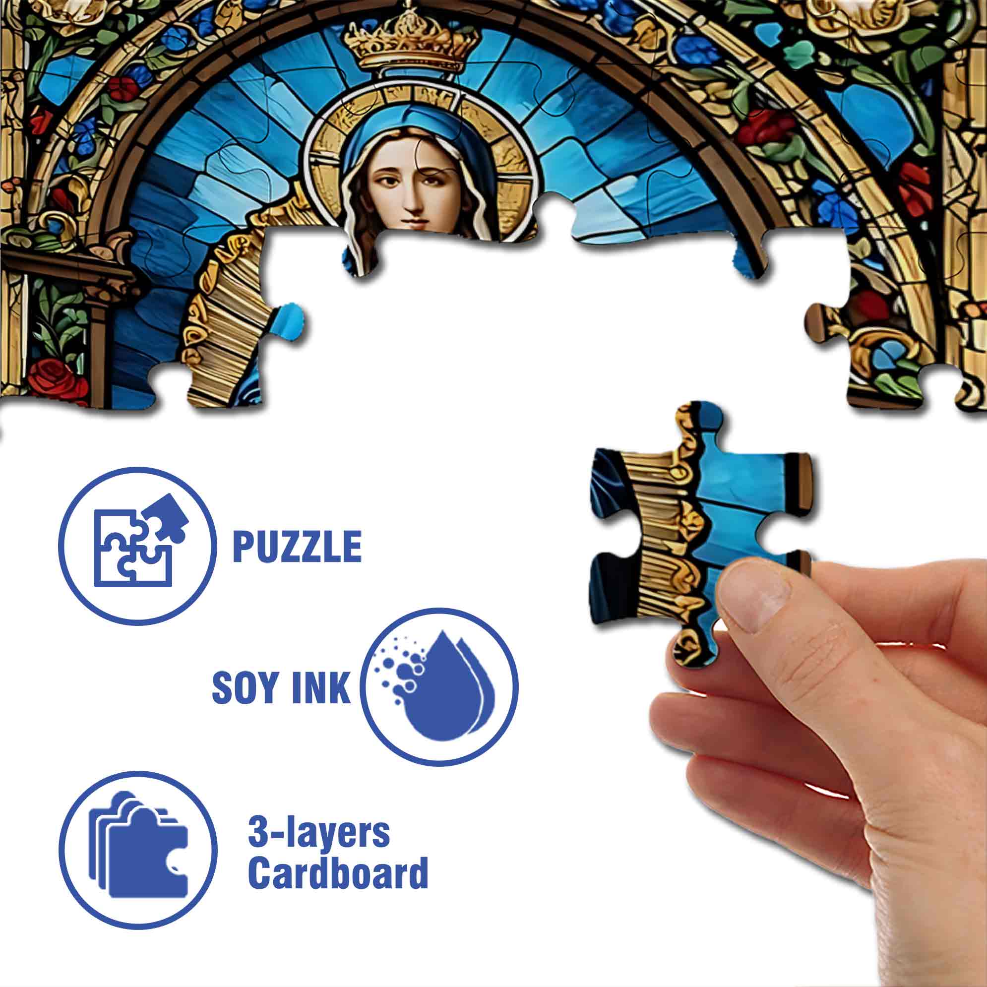 Mosaic Maria 500pcs/1000pcs Jigsaw Puzzle, Scratch-Resistant, Paper Material, Interactive Family Game & Brain-Boosting DIY Decor, Perfect for Halloween, Christmas & New Year Gifts, Family Puzzle Game