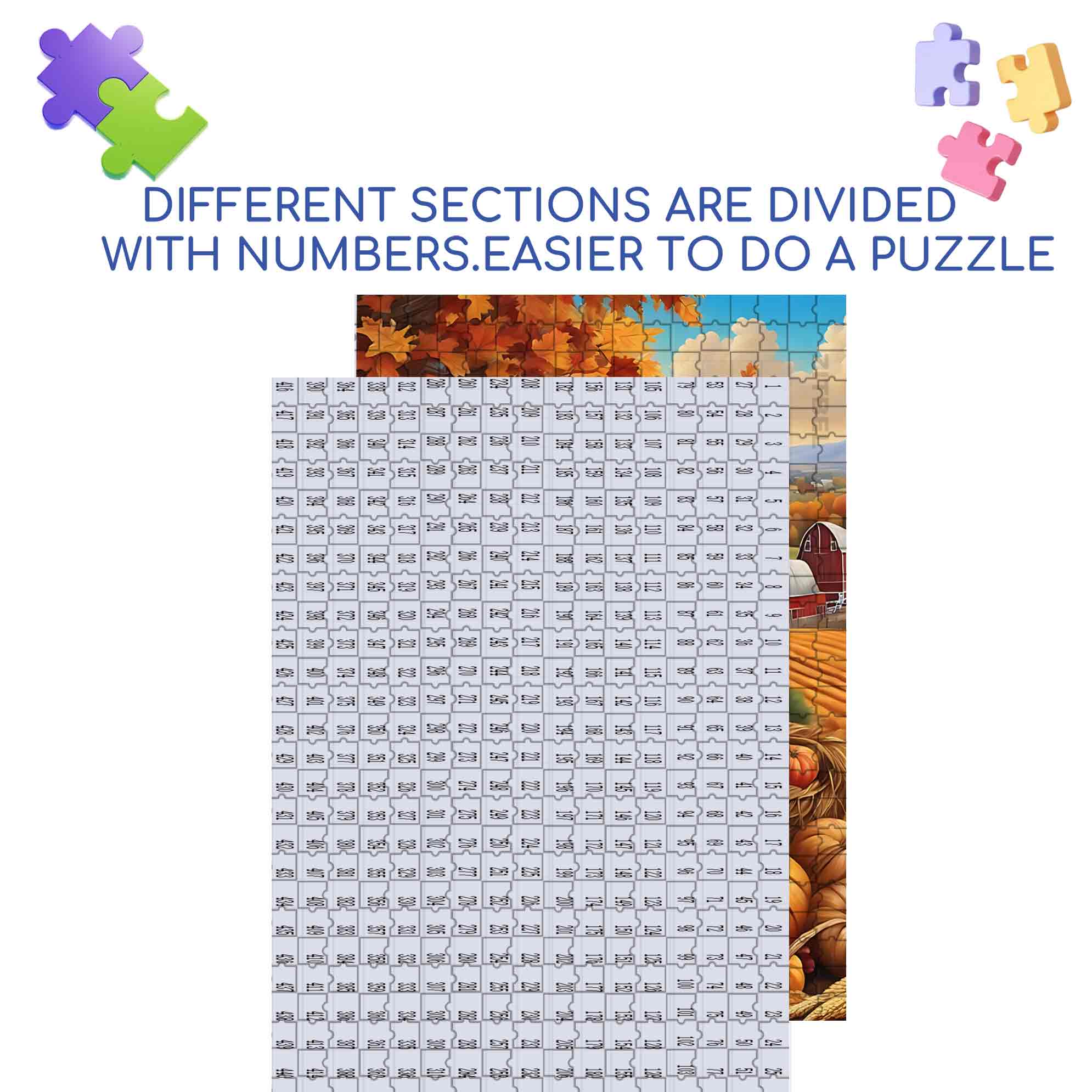 Pumpkin Harvest 500pcs/1000pcs Jigsaw Puzzle, Scratch-Resistant, Paper Material, Interactive Family Game & Brain-Boosting DIY Decor, Perfect for Halloween, Christmas & New Year Gifts, Family Puzzle Game