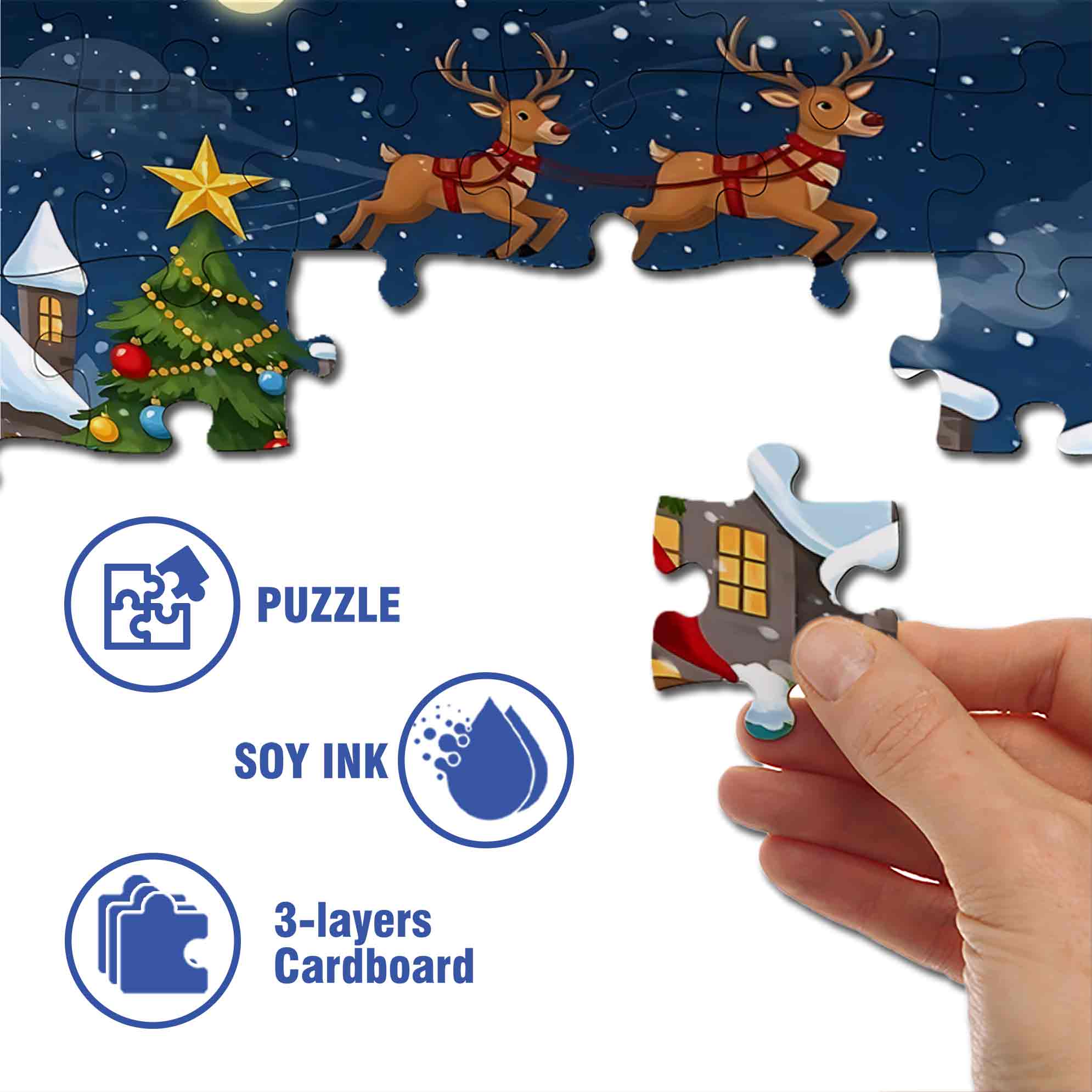 Santa Claus 500pcs/1000pcs Jigsaw Puzzle, Scratch-Resistant, Paper Material, Interactive Family Game & Brain-Boosting DIY Decor, Perfect for Halloween, Christmas & New Year Gifts, Family Puzzle Game