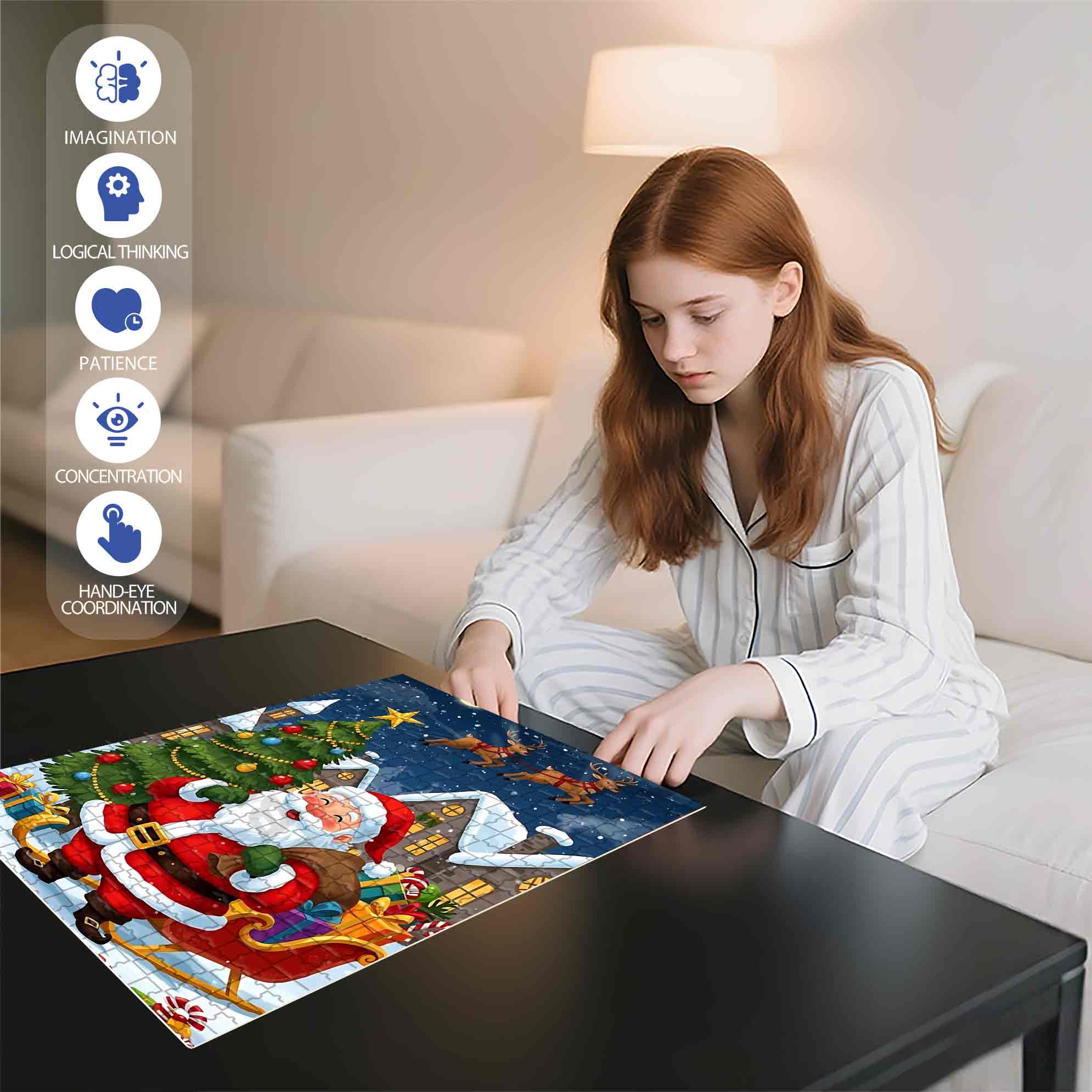 Santa Claus 500pcs/1000pcs Jigsaw Puzzle, Scratch-Resistant, Paper Material, Interactive Family Game & Brain-Boosting DIY Decor, Perfect for Halloween, Christmas & New Year Gifts, Family Puzzle Game