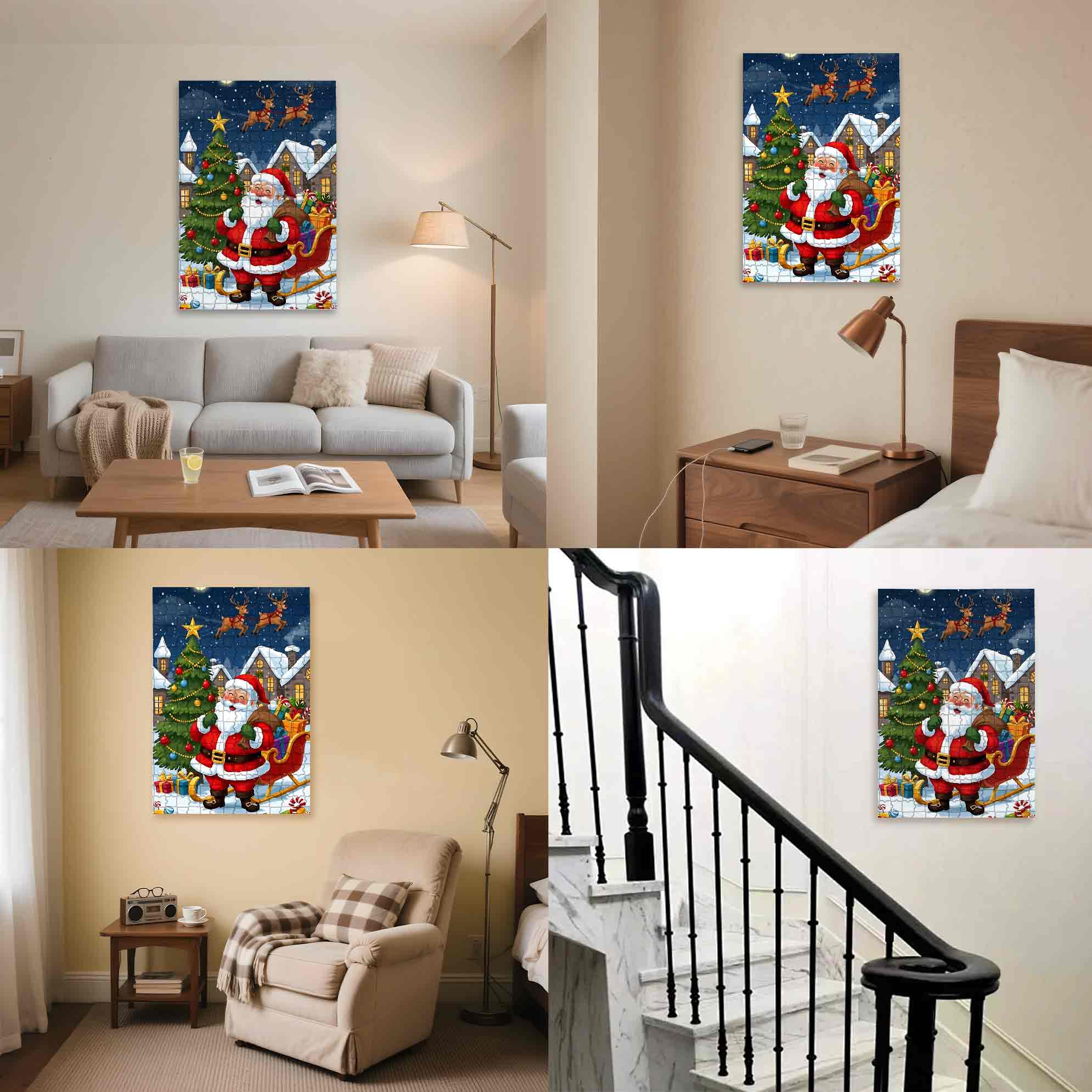 Santa Claus 500pcs/1000pcs Jigsaw Puzzle, Scratch-Resistant, Paper Material, Interactive Family Game & Brain-Boosting DIY Decor, Perfect for Halloween, Christmas & New Year Gifts, Family Puzzle Game